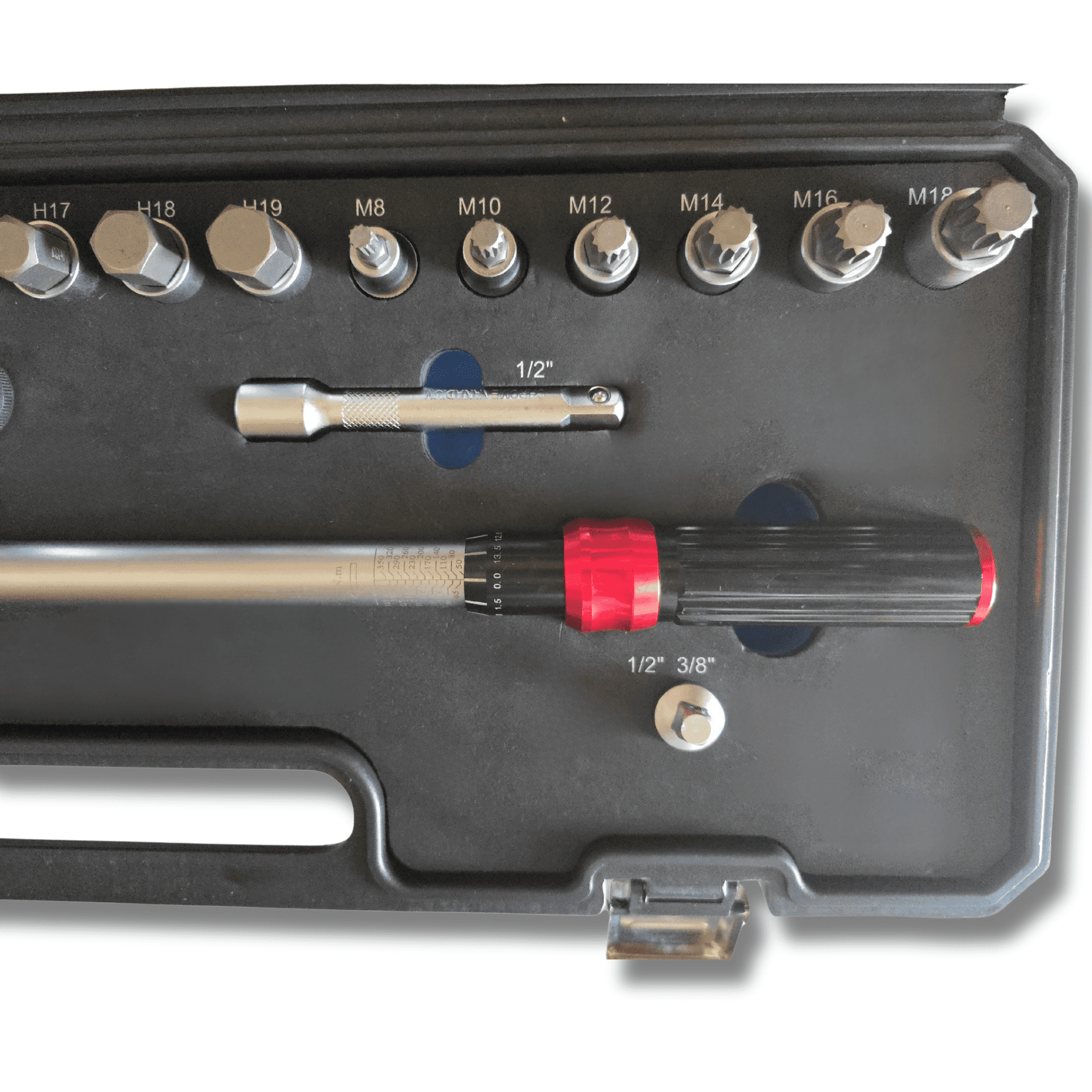 Llave Dinamométrica 1/2" Extra Larga 50-350 Nm con Cabezal Reversible y Maletin - 3