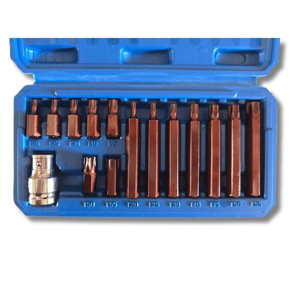 Juego de 15 Puntas Torx T20-T55 con Adaptador 1/2", Puntas Largas de 30 y 75mm - 2