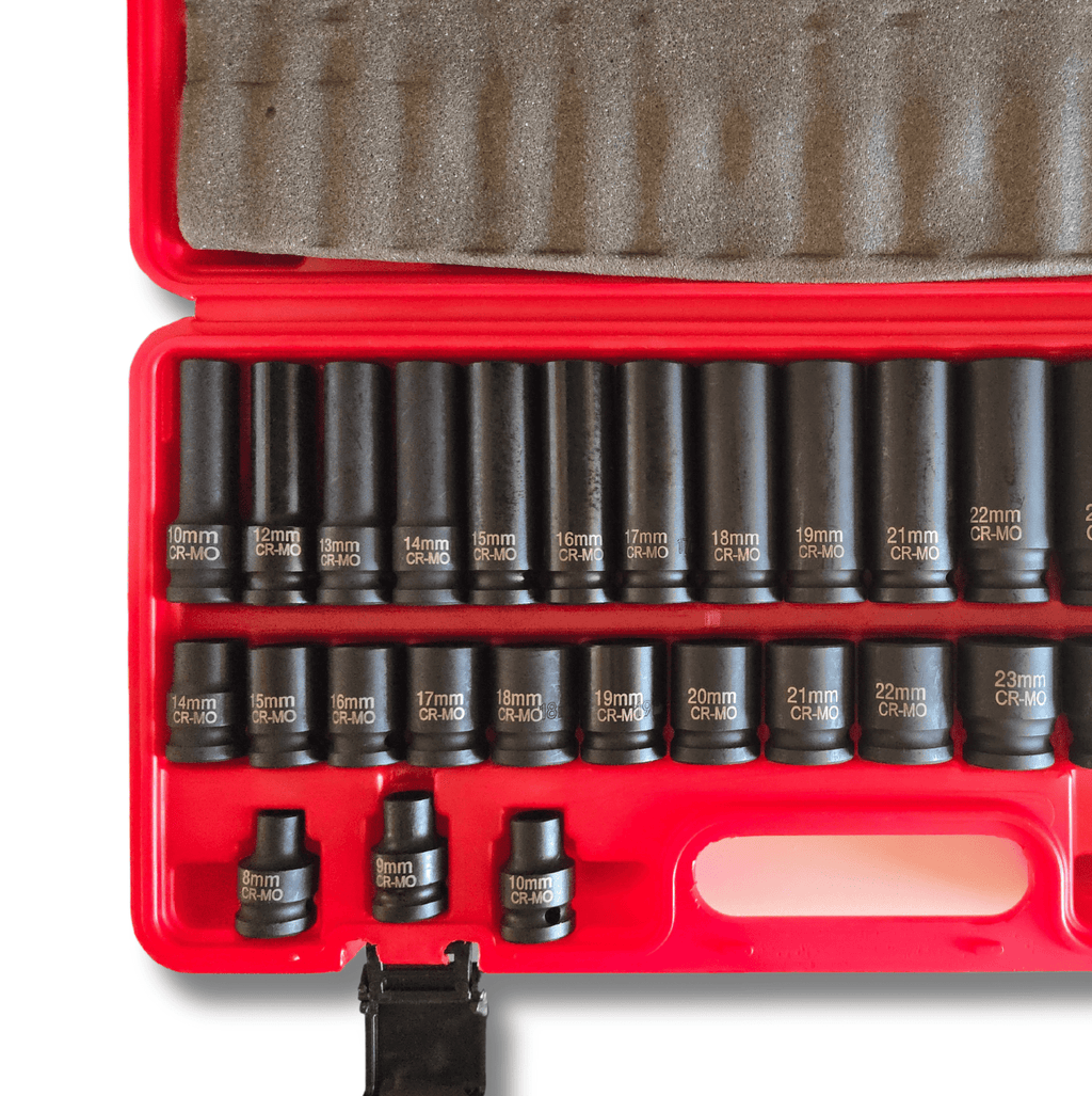 Maletín vasos 1/2" (8-32mm) 35 piezas – Cortos y largos Cr-Mo impacto - 2