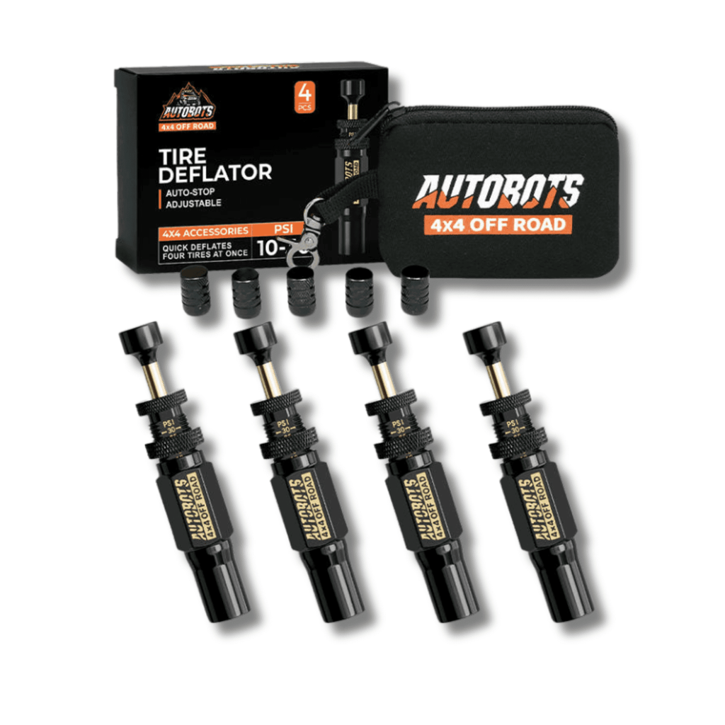 Kit 4 Válvulas Desinfladoras Automáticas 4x4 Ajustables 0.7-2 Bar con Estuche