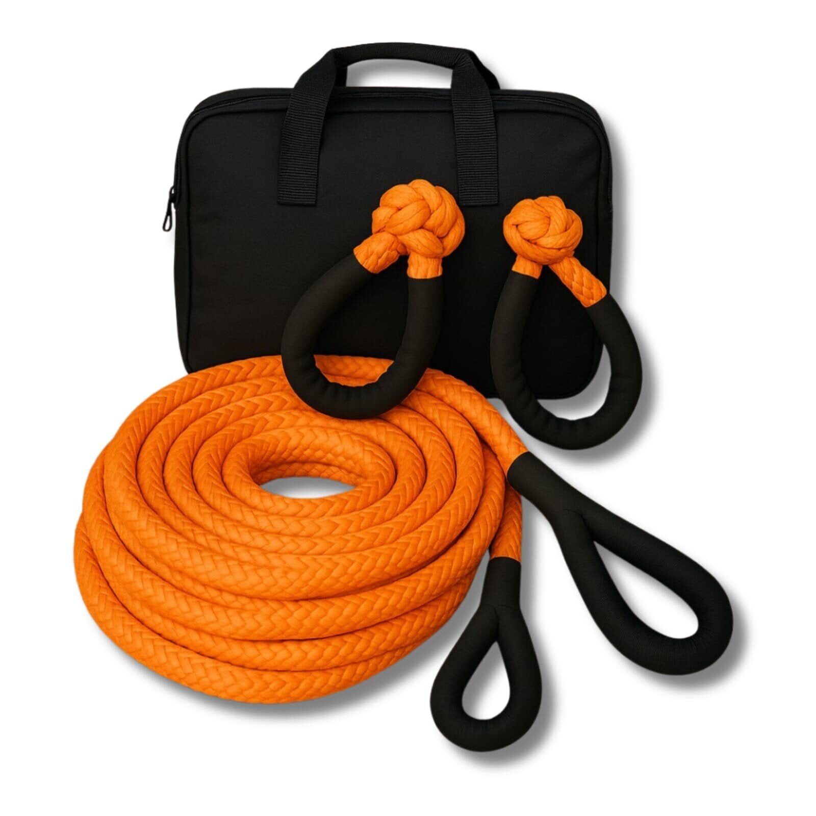 Kit Rescate Offroad Eslinga Cinética 1" x 6m 33000lbs + 2 Grilletes + Bolsa