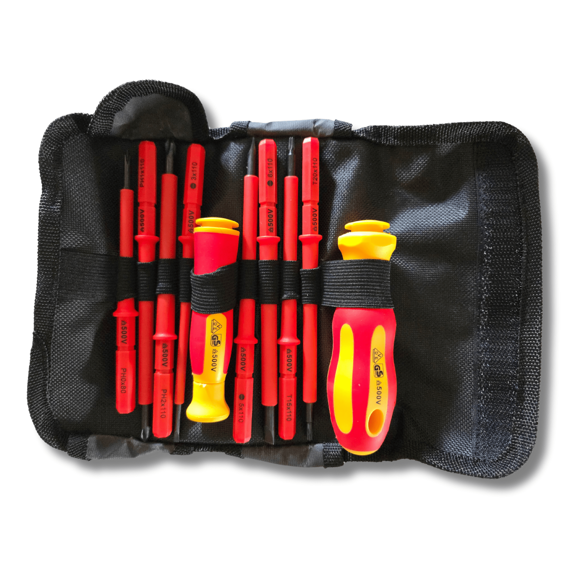 Set de Destornilladores Electricista Aislados 500V – 10 Piezas + estuche
