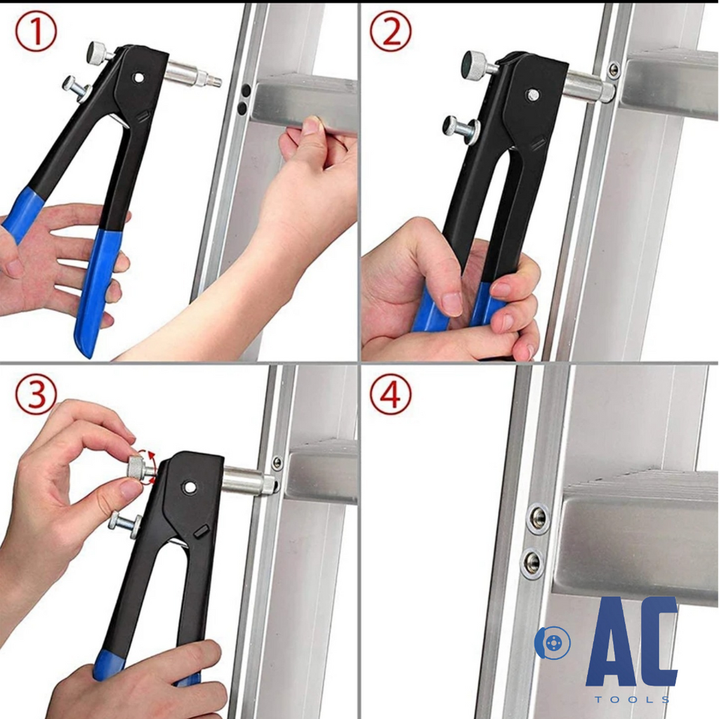 Pistola remachadora de tuercas - roscas medidas M3 M4 M5 M6 M8 - 3