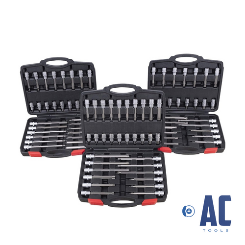 Juego Profesional 3 Maletines medida 1/2 De Torx, Allen y XZN SPLINE 88 Piezas