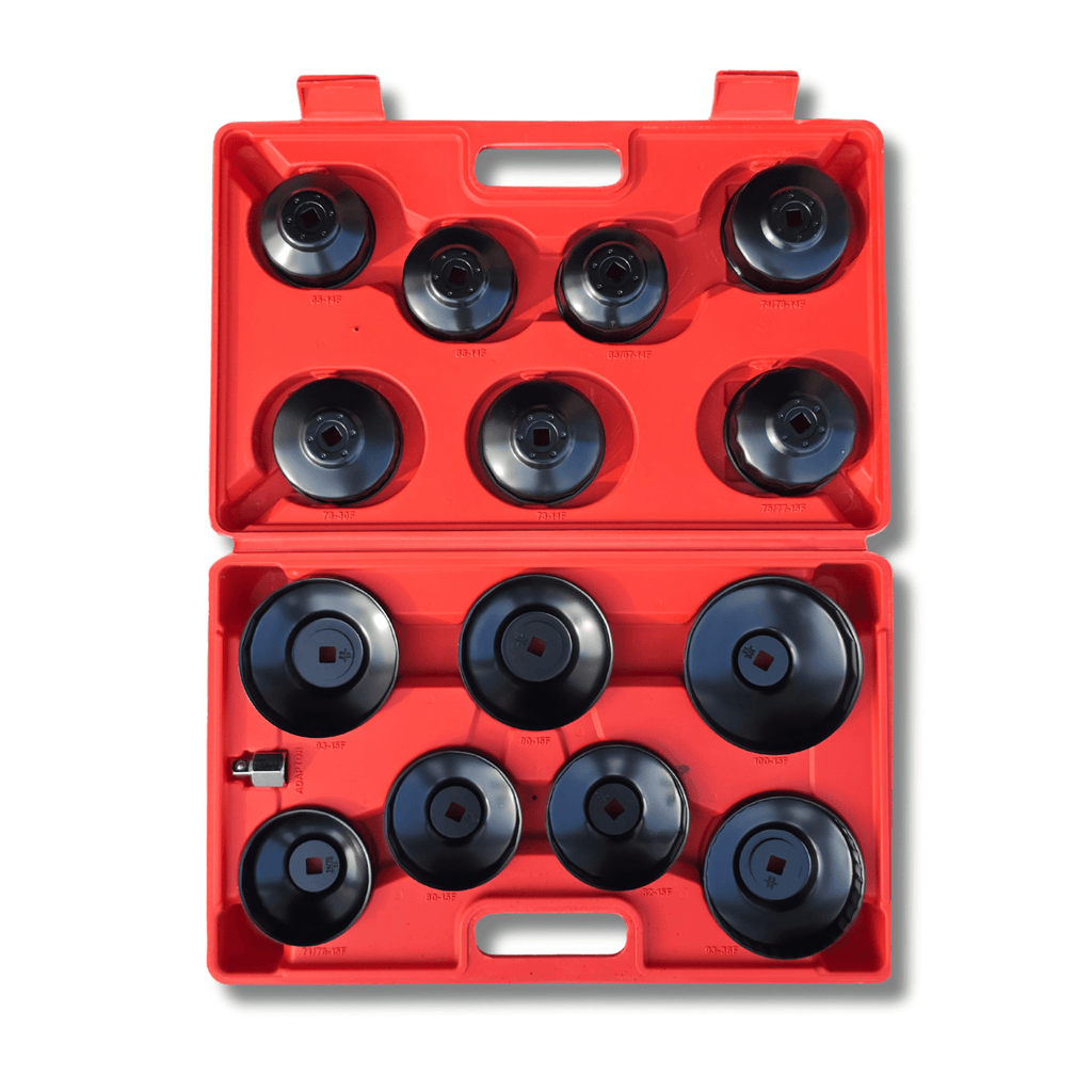 Set de Llaves y Cazoletas para Extraer Filtros de Aceite – 16 Piezas