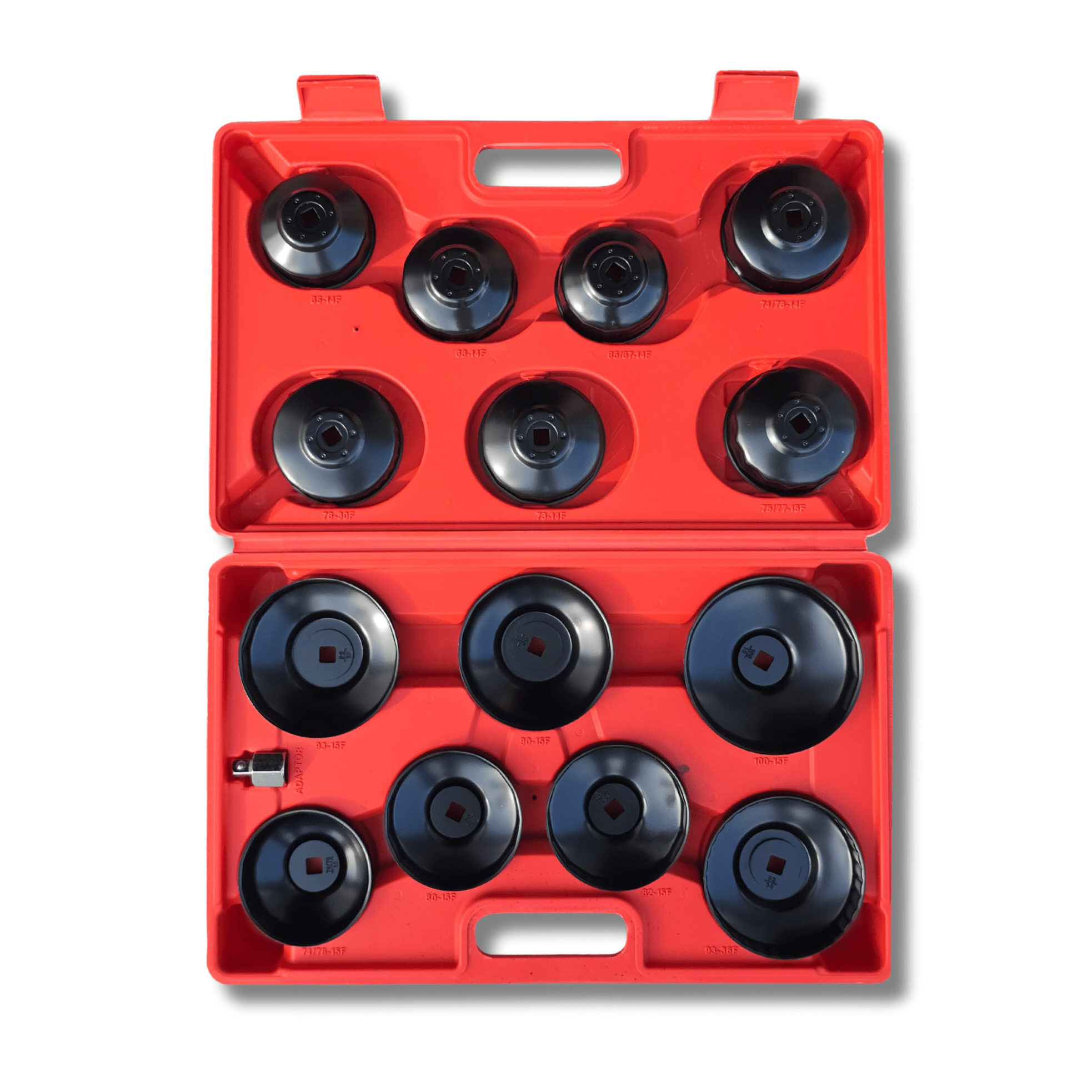 Set de Llaves y Cazoletas para Extraer Filtros de Aceite – 16 Piezas