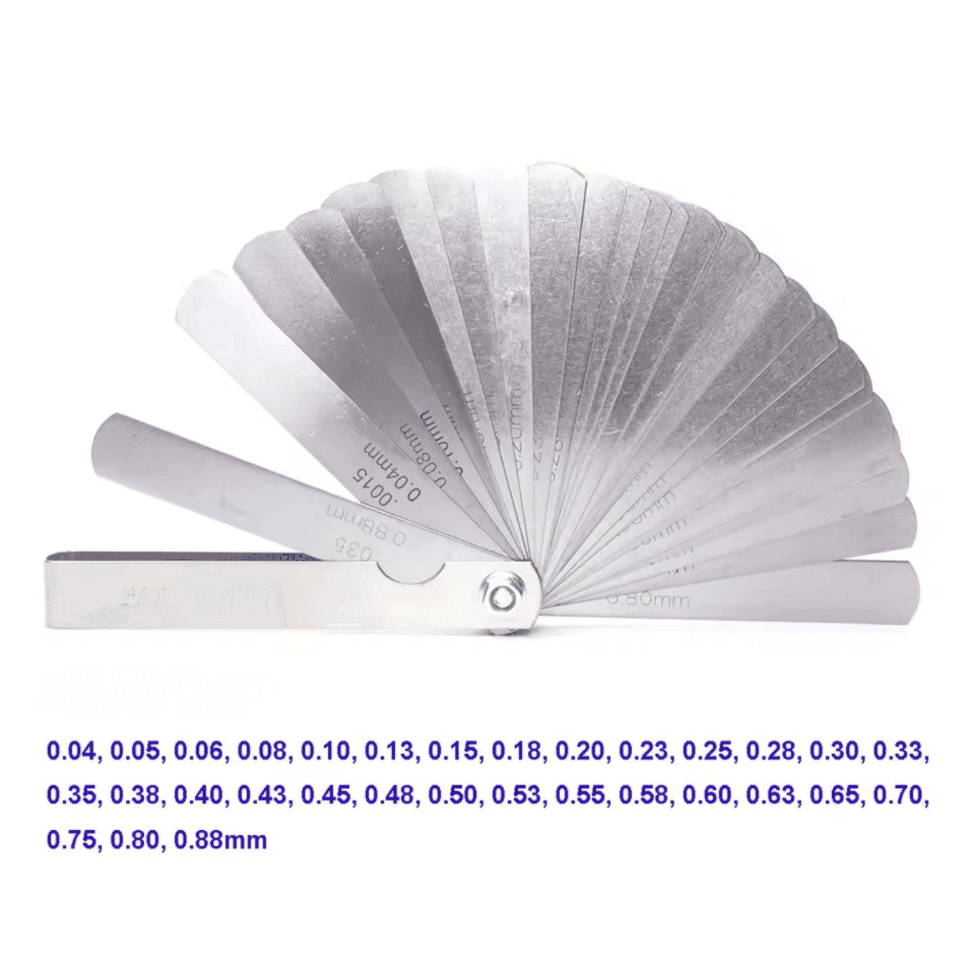 Peine de Galgas de Espesor – 32 Hojas en Acero Inoxidable (0,04 a 0,88 mm) - 2