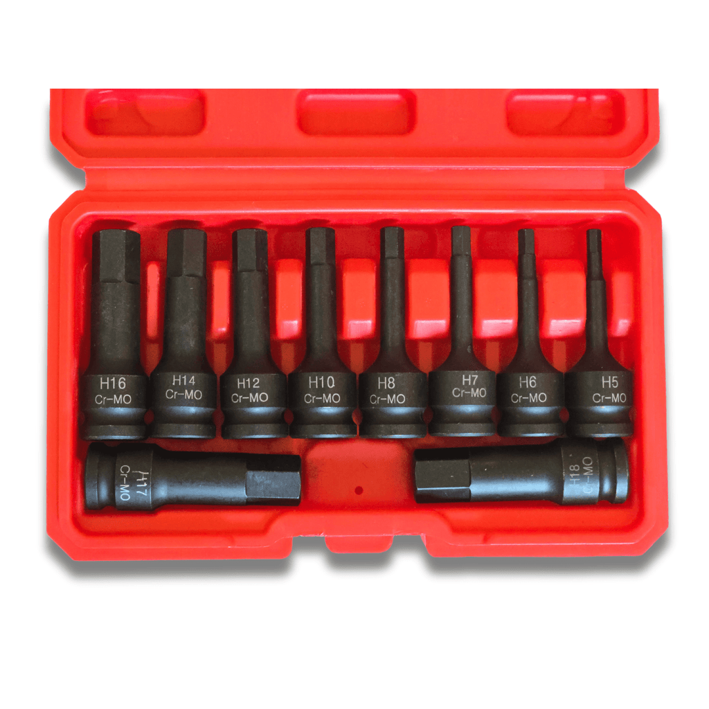 Juego de 10 Puntas Allen de Impacto 1/2" - 5-18mm con Maletín – Nuevo - 2