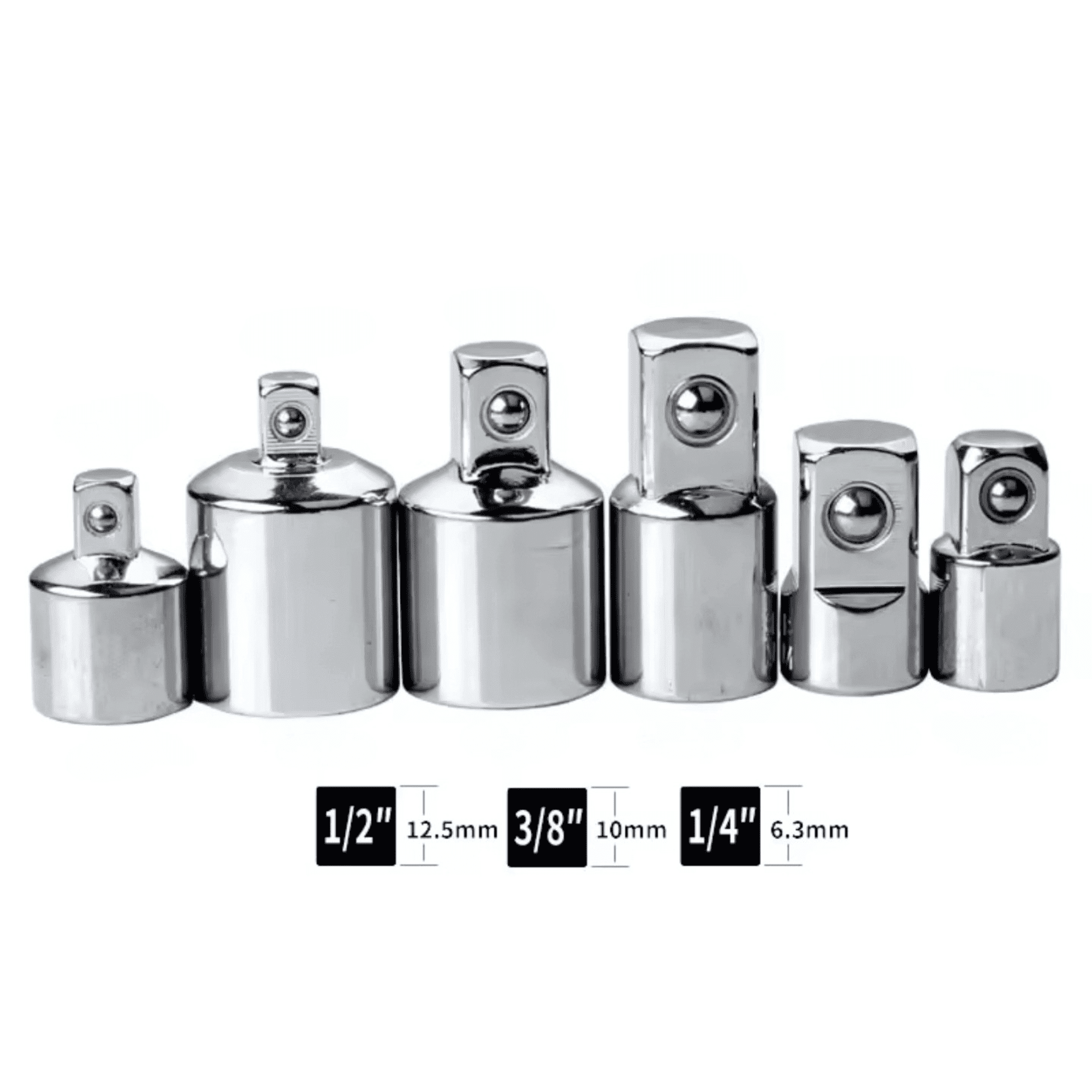 Juego de 6 Adaptadores para Llaves de Carraca – Reductores y Aumentadores CR-V - 3