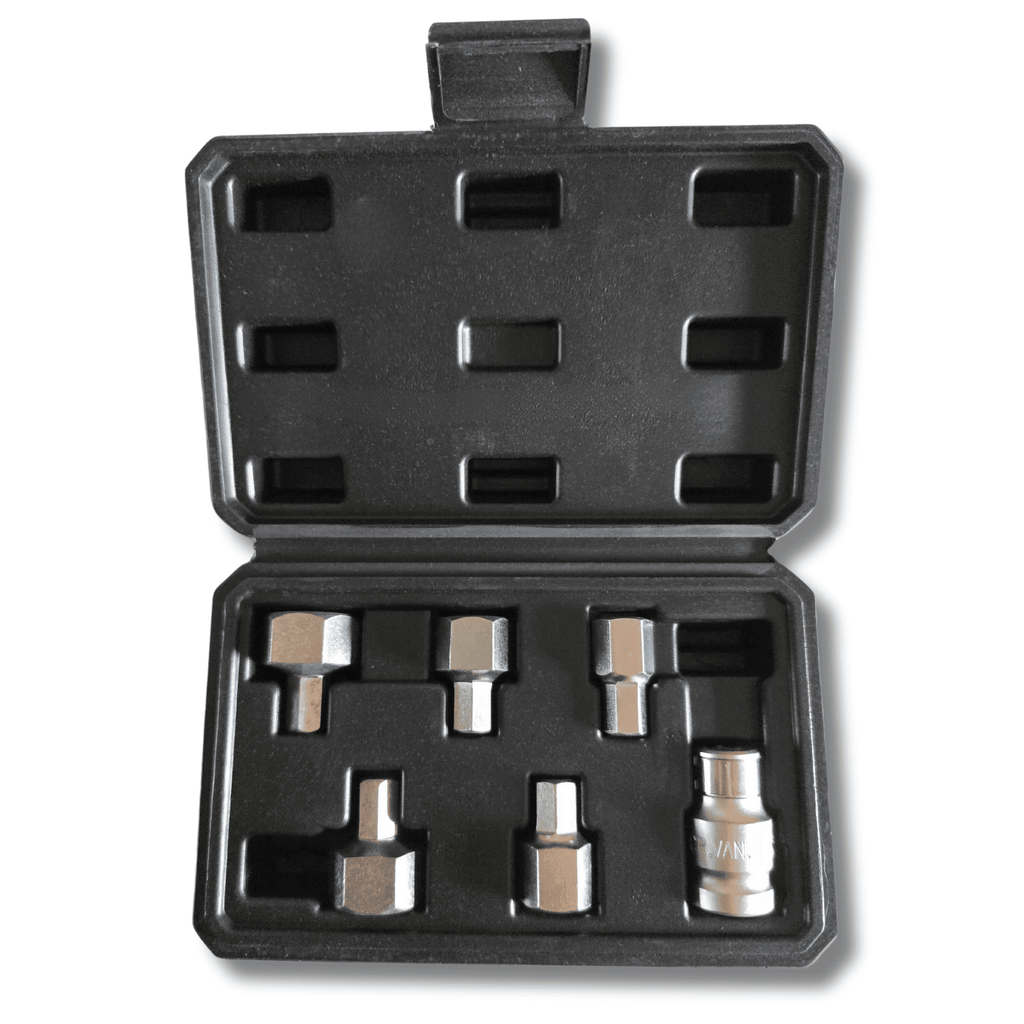 Juego 6 llaves Allen grandes 1/2" con maletín - Medidas 10, 14, 17, 19, 22, 24mm
