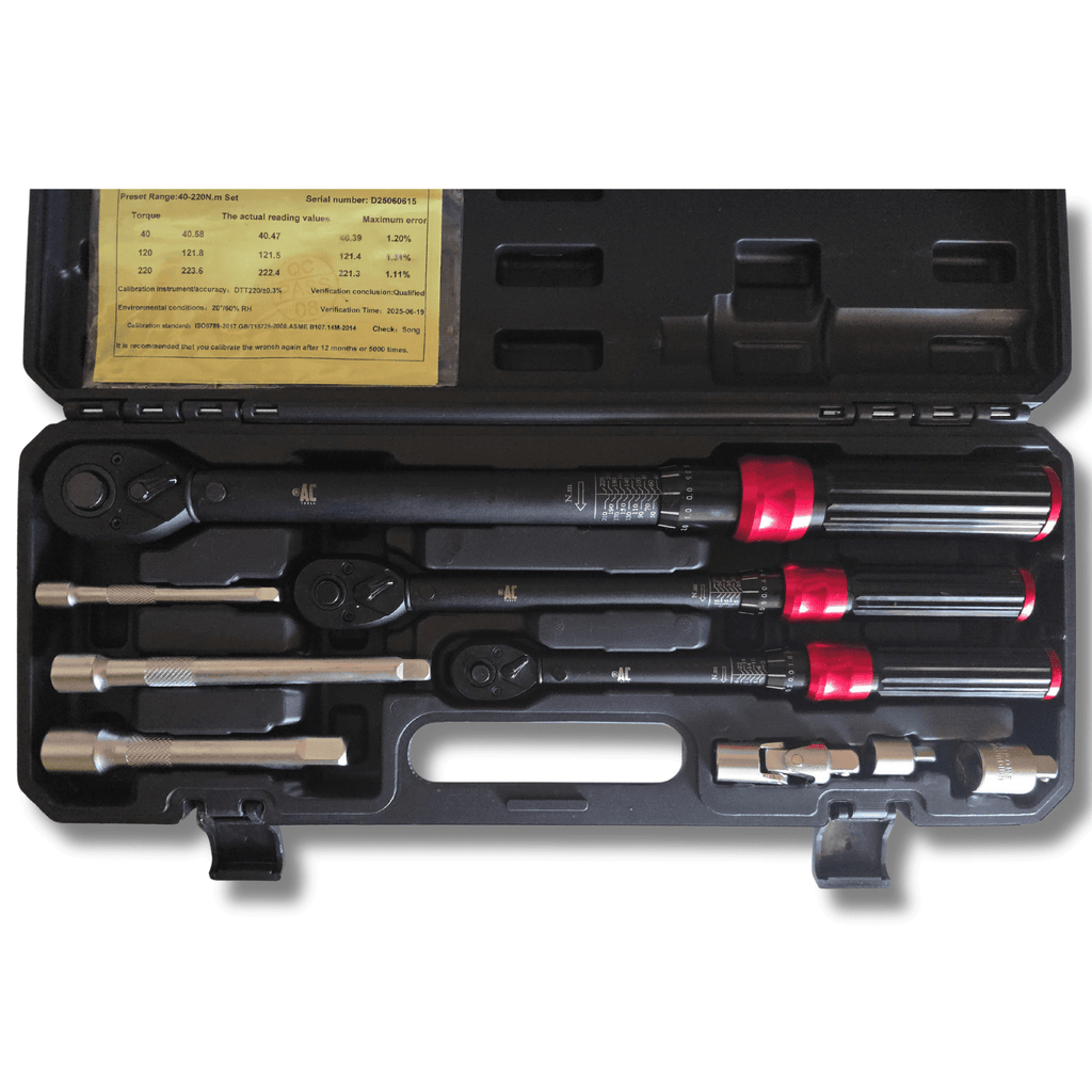Juego llaves dinamométricas 9 piezas 1/4” 2-24Nm 3/8” 10-60Nm 1/2” 40-220Nm CR-V - 2