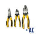 Juego 3 alicates: punta 6'' 150mm, corte 6'' 150mm y tenaza 8'' 200mm