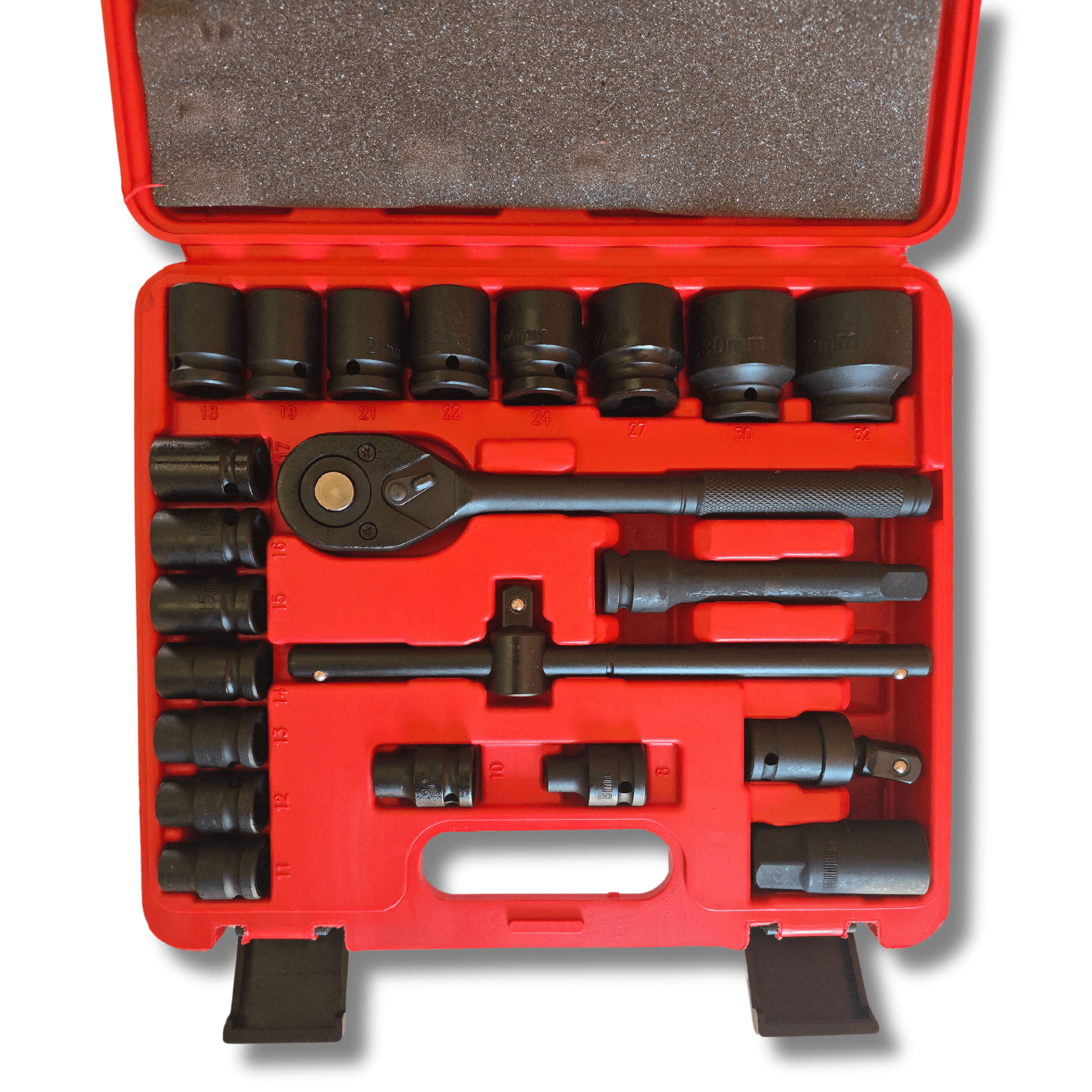 Juego de Vasos de Impacto de 8 a 32 mm con Carraca 1/2" – 23 Piezas - 2