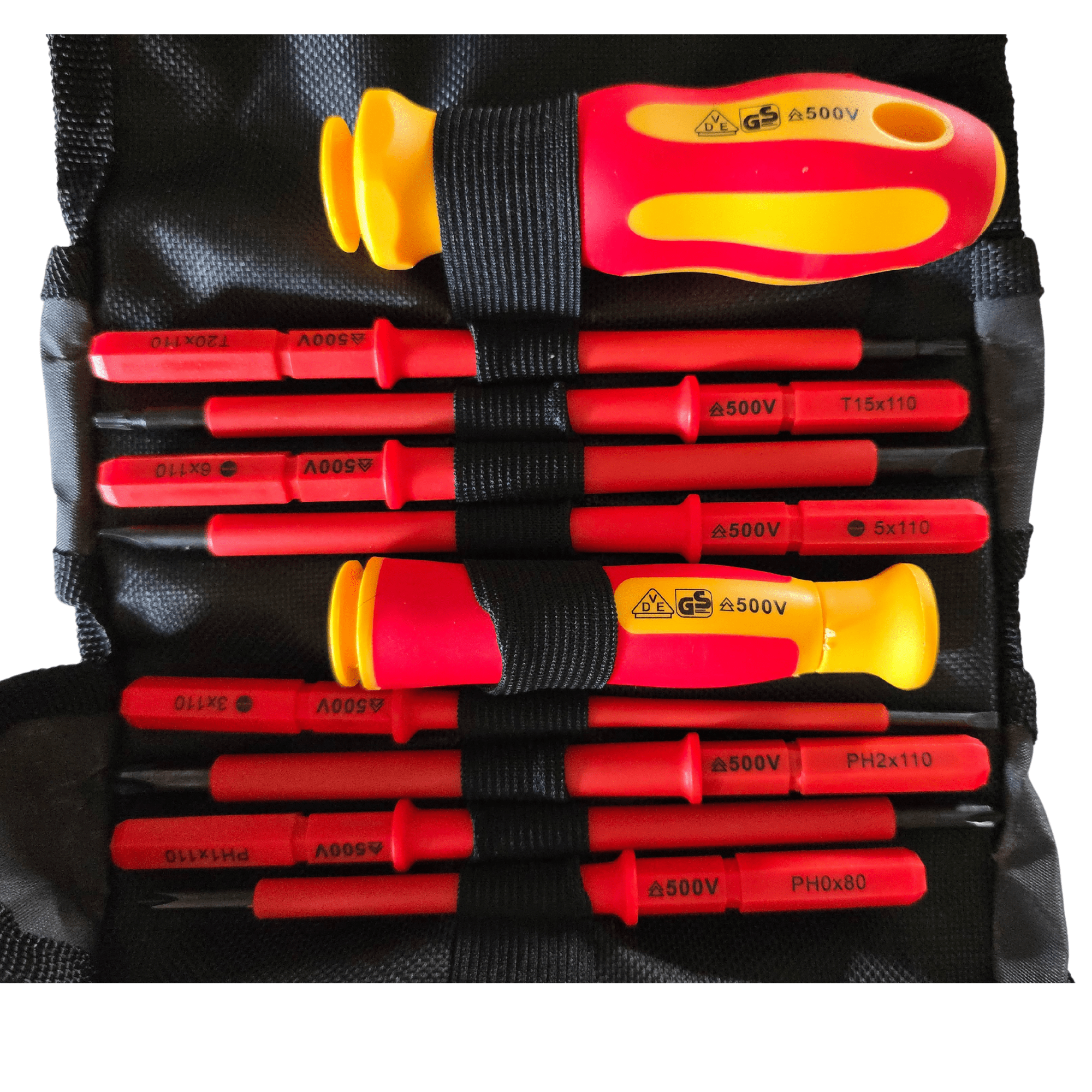 Set de Destornilladores Electricista Aislados 500V – 10 Piezas + estuche - 2