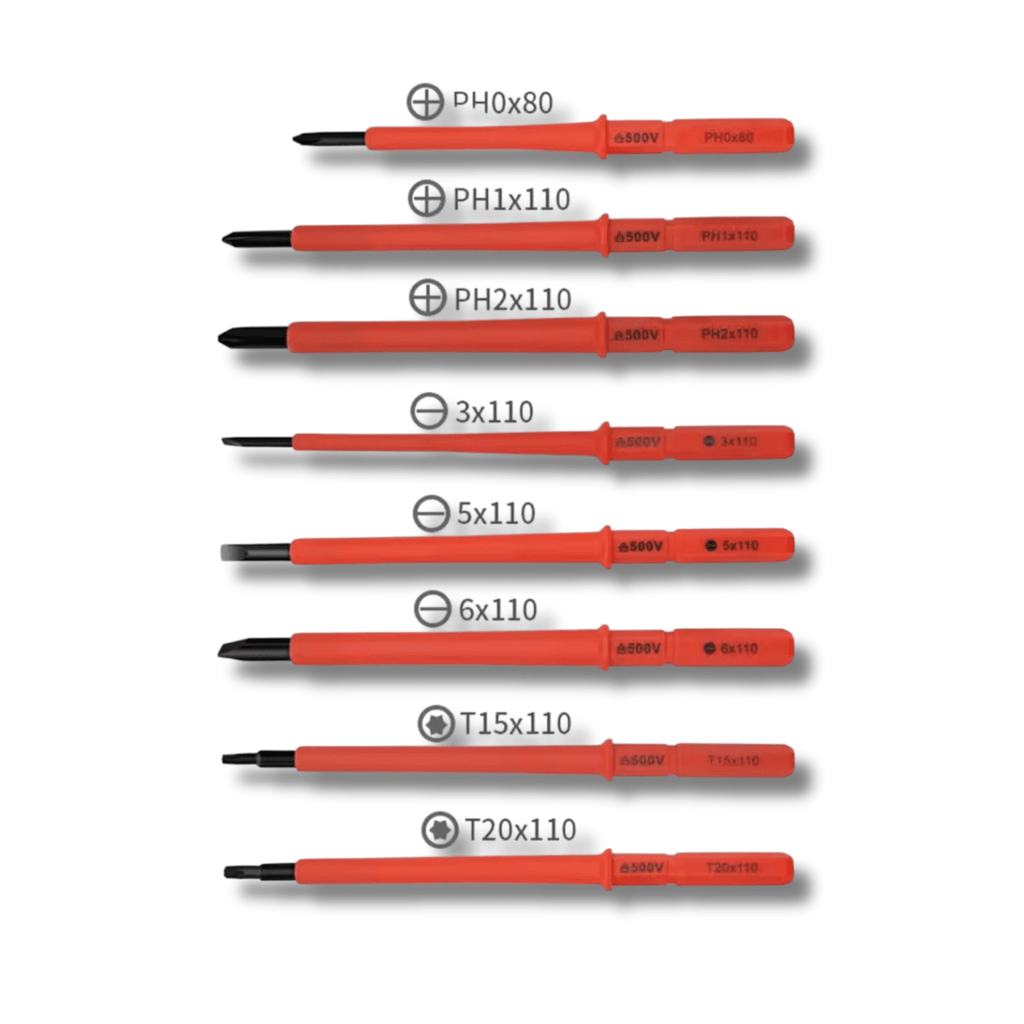 Set de Destornilladores Electricista Aislados 500V – 10 Piezas + estuche - 4