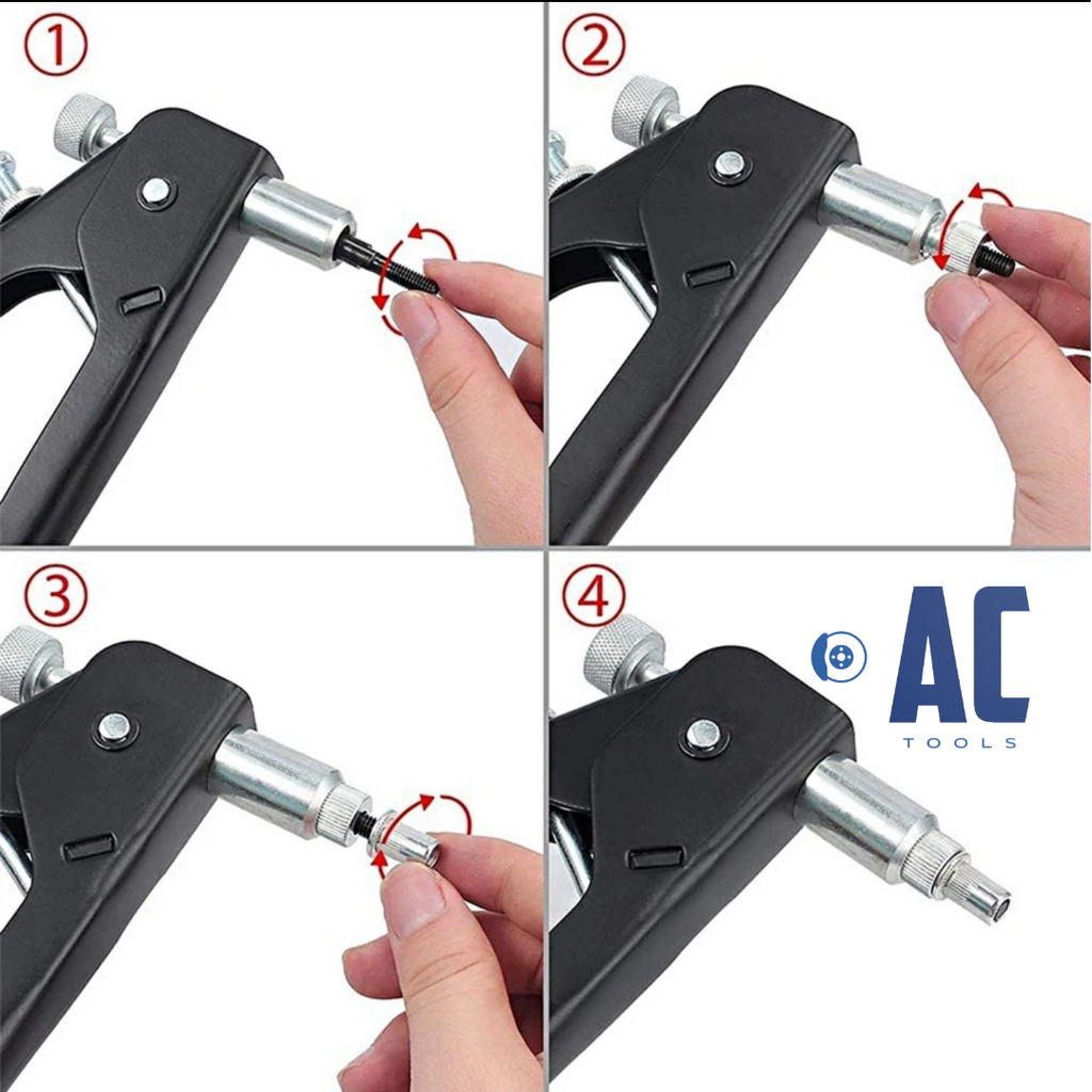 Pistola remachadora de tuercas - roscas medidas M3 M4 M5 M6 M8 - 2