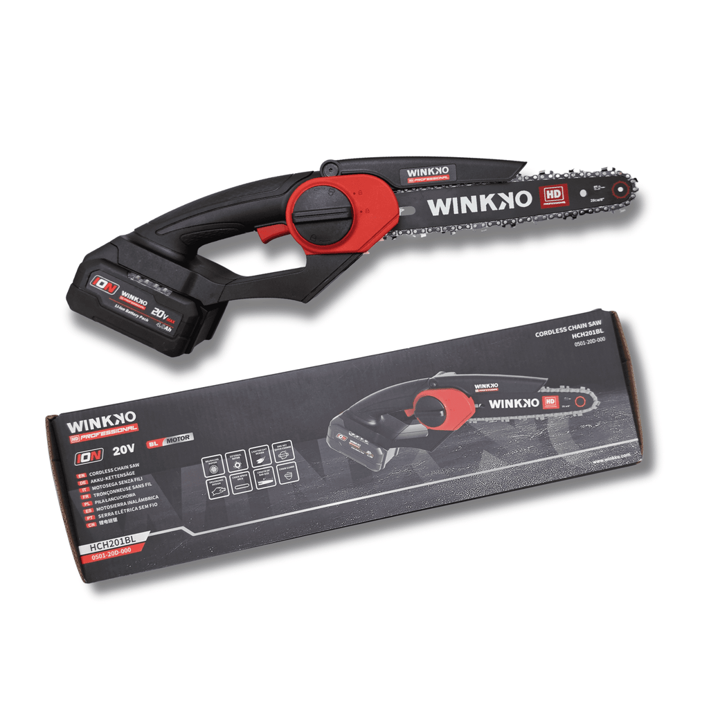 Motosierra Eléctrica 8” Compacta 20V Brushless con Batería 4.0Ah y Cargador