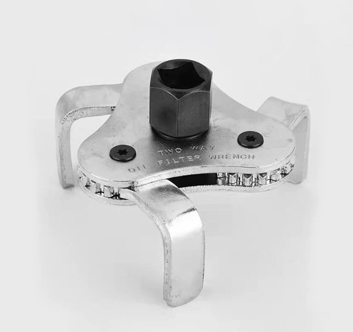Llave para desmontar filtros de aceite universal y reversible llave 1/2 y 3/8 - 2