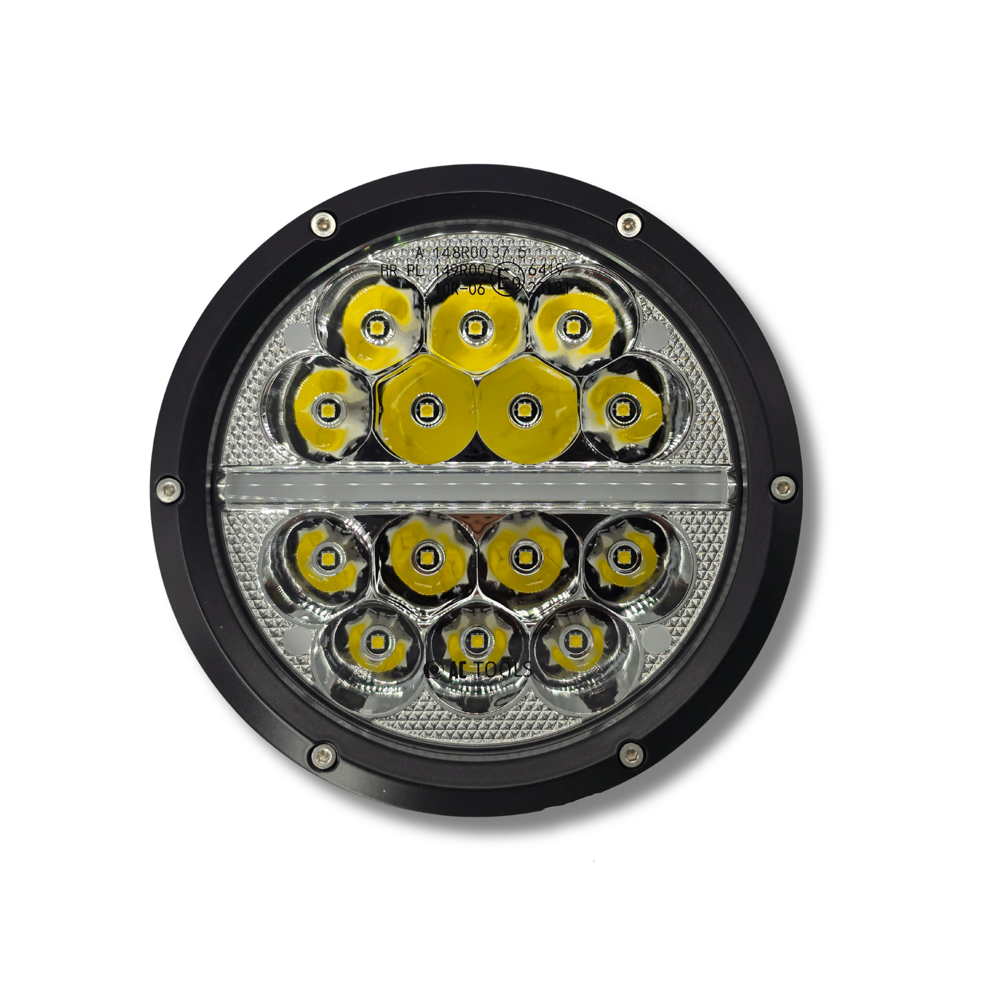 Faros LED 7" 85W OSRAM Homologados HR 37.5 Larga Distancia + Posición con Tapa con LOGO y cableado