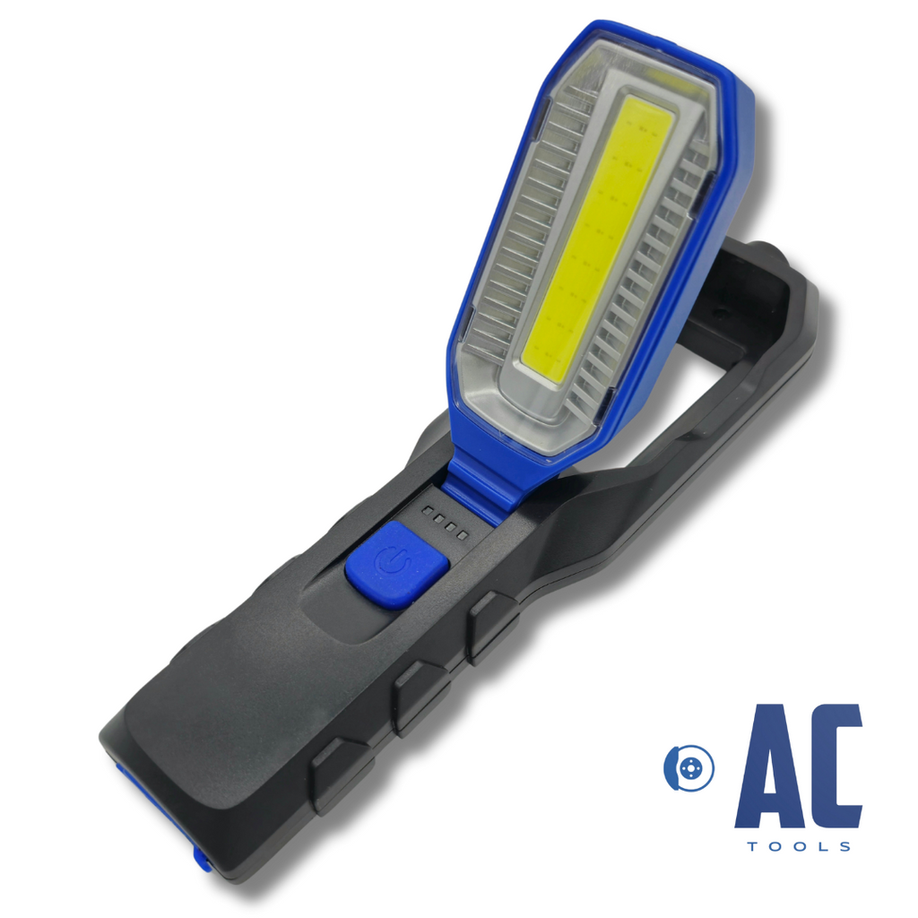 Linterna LED a batería para uso profesional o doméstico, recargable, con imán.
