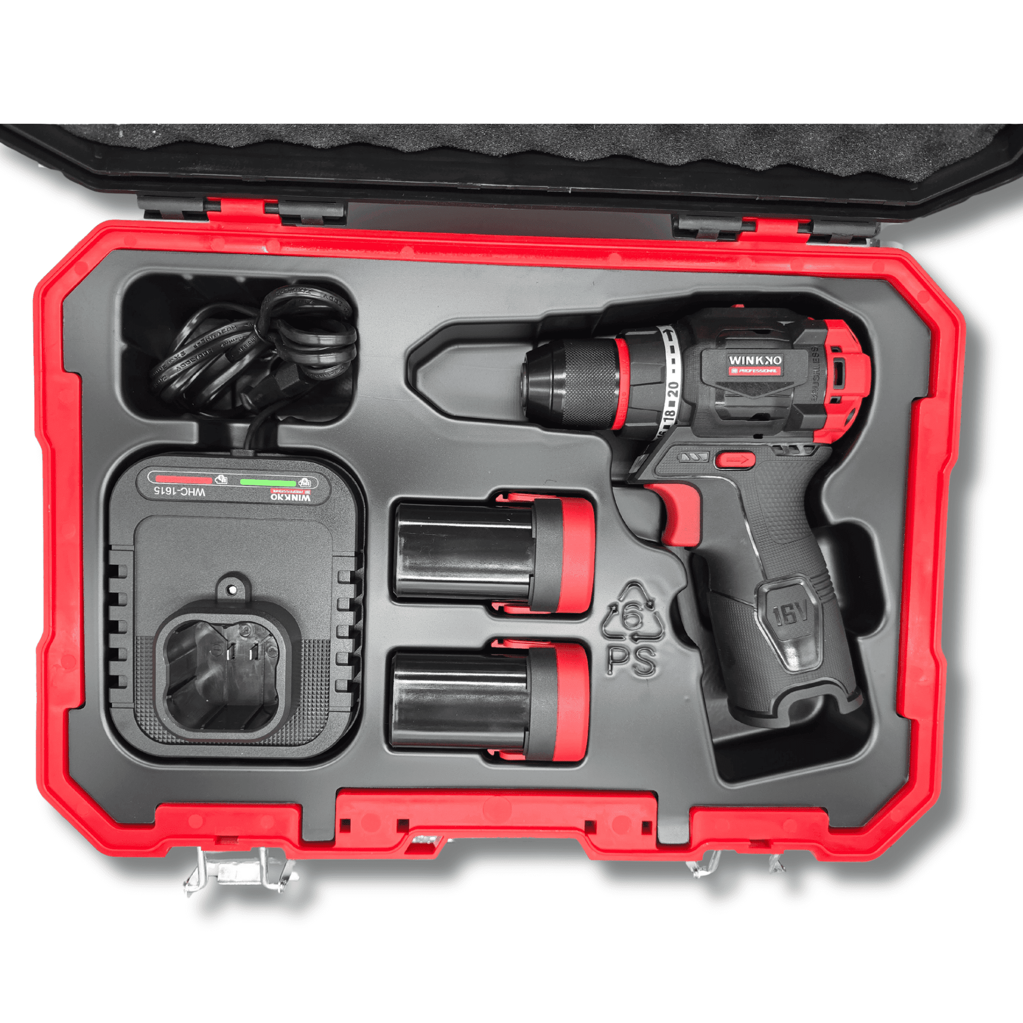 Mini Atornillador Profesional 16V Brushless Compacto 55Nm + 2 Baterías y Maletín