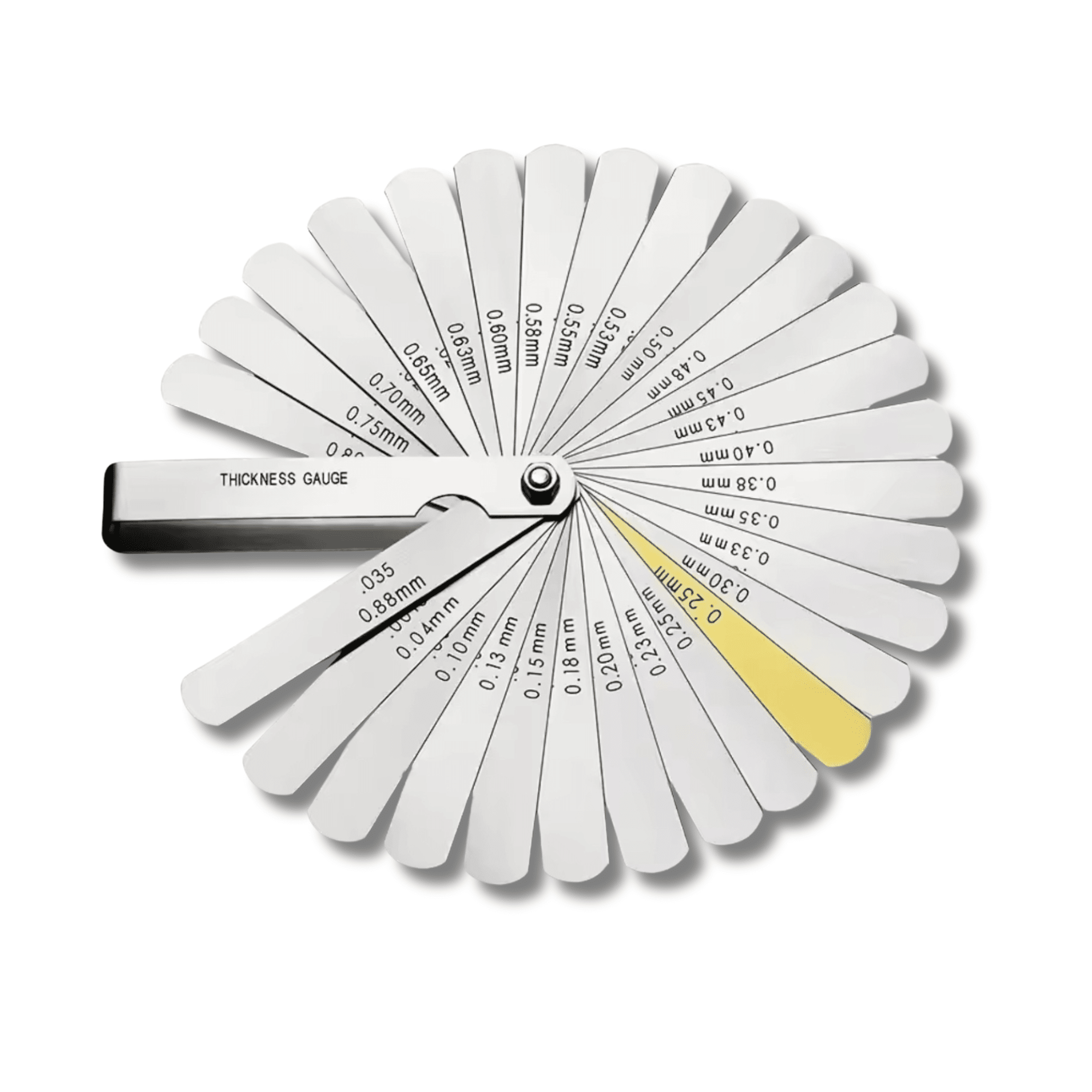 Peine de Galgas de Espesor – 32 Hojas en Acero Inoxidable (0,04 a 0,88 mm)