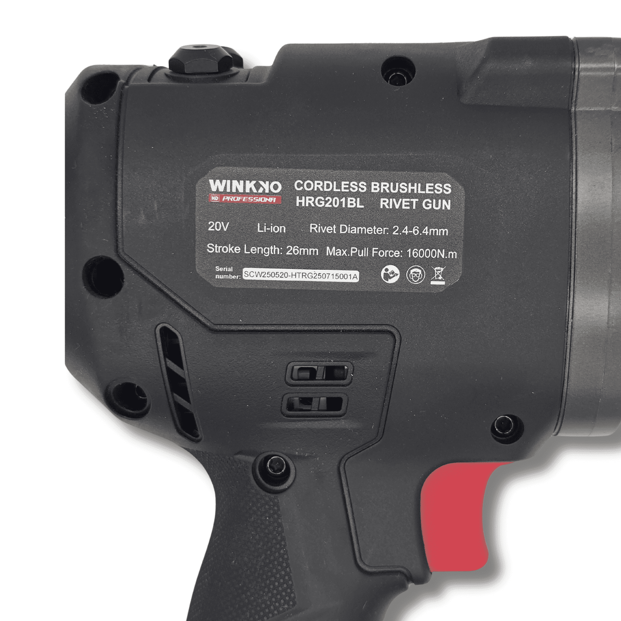 Remachadora Eléctrica Industrial 20V 4.0Ah y 16000N de Fuerza - 2.4 a 6.4 mm - - 4