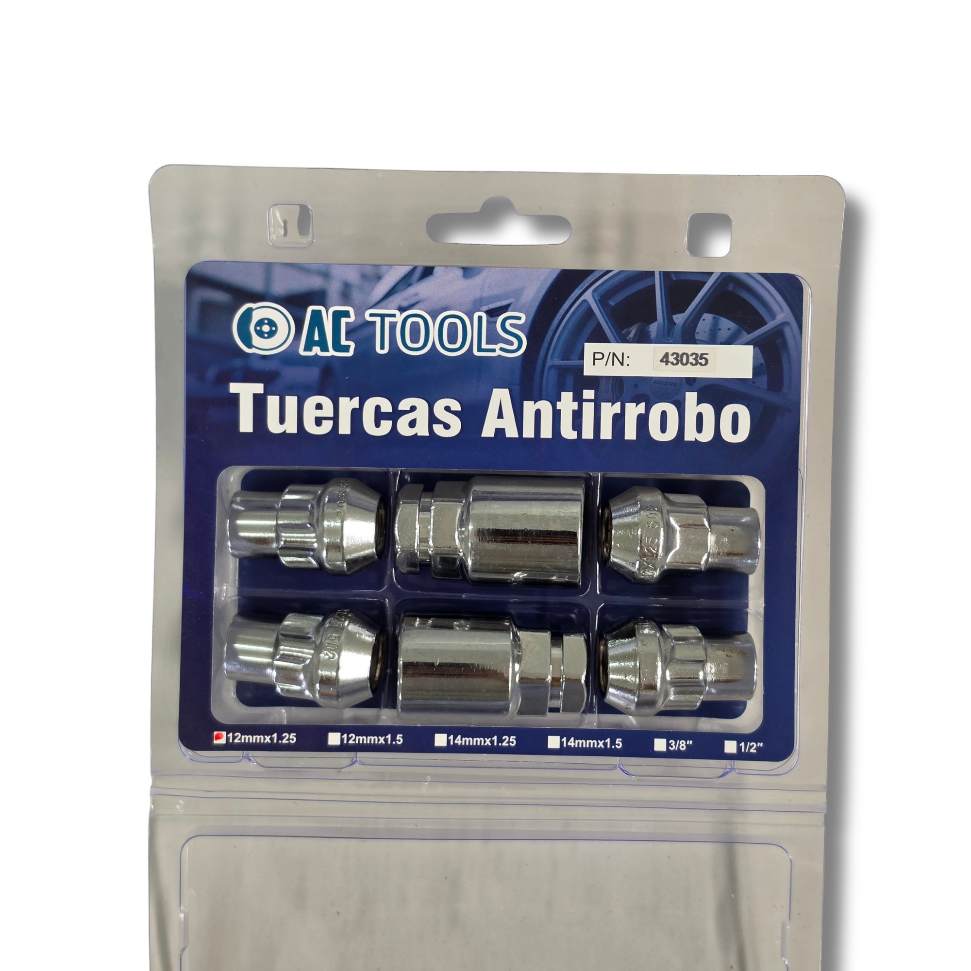 Kit de tuercas antirrobo m12x1.25 con dos adaptadores.