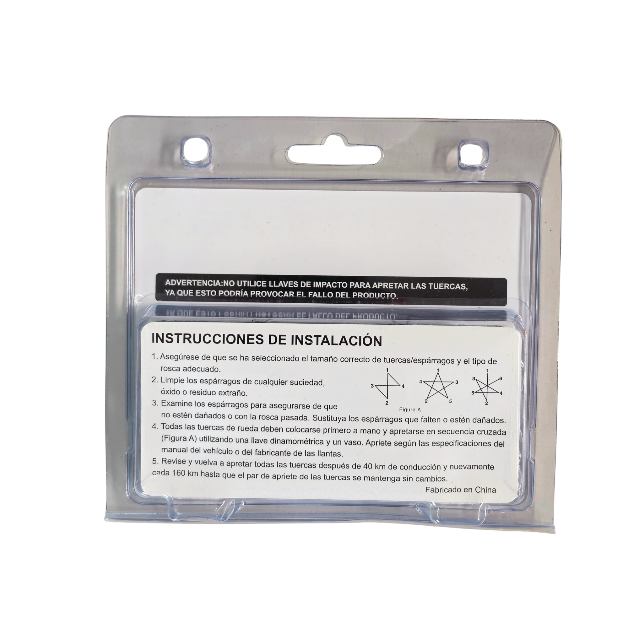 Kit de tuercas antirrobo m12x1.25 con dos adaptadores.