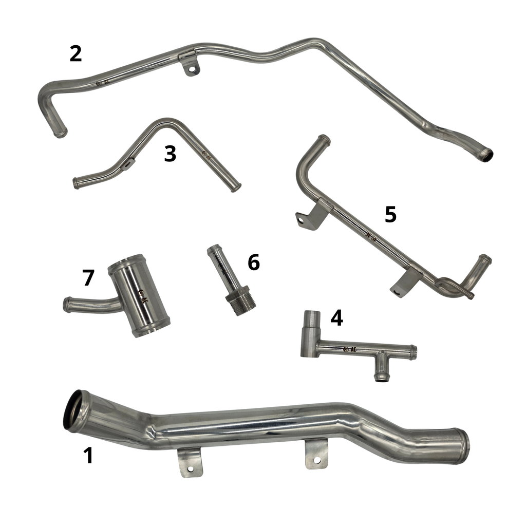 Kit 7 Tubos Acero Inoxidable Nissan Patrol RD28 RD28T Nuevos Sistema Refrigeración y Calefacción