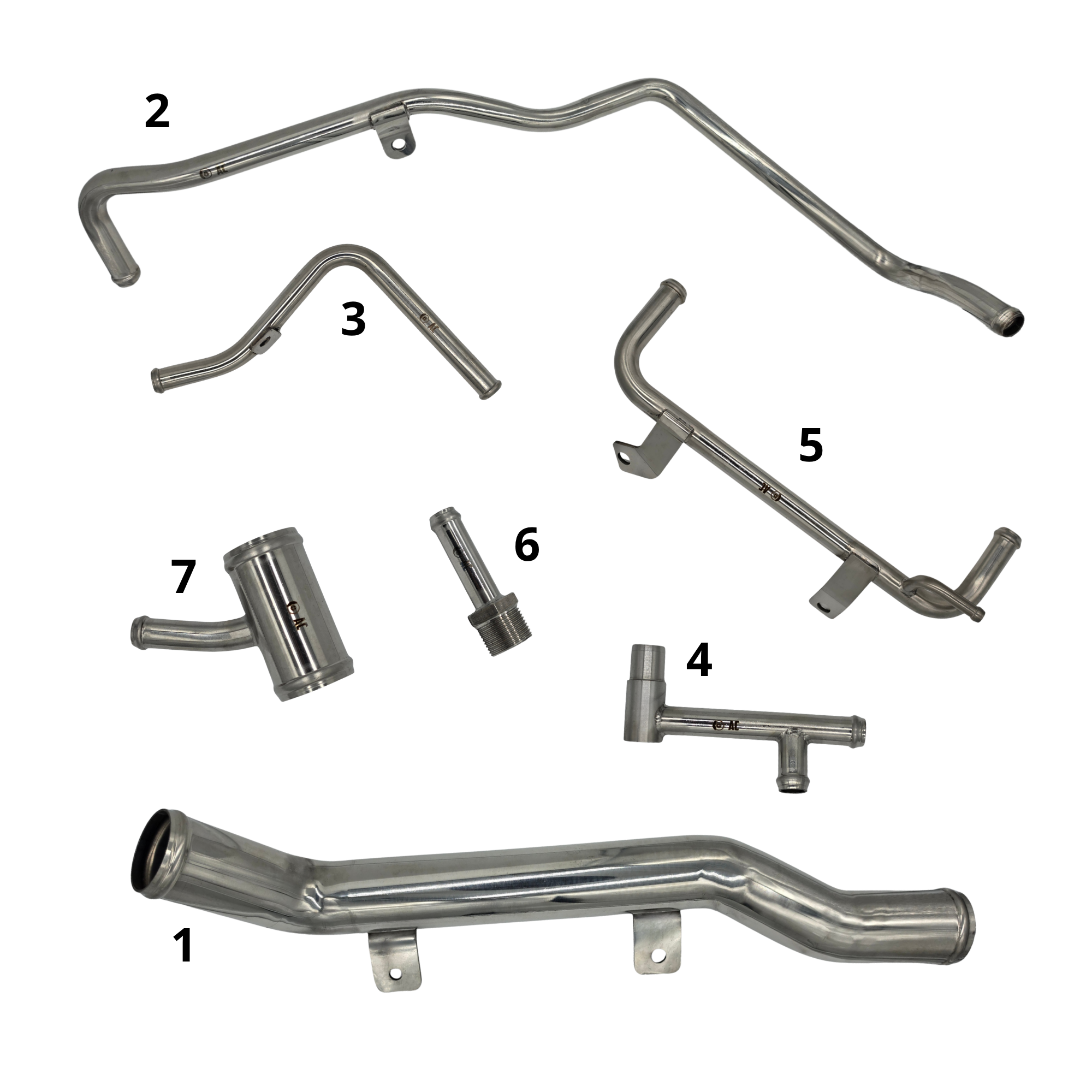 Kit 7 Tubos Acero Inoxidable Nissan Patrol RD28 RD28T Nuevos Sistema Refrigeración y Calefacción