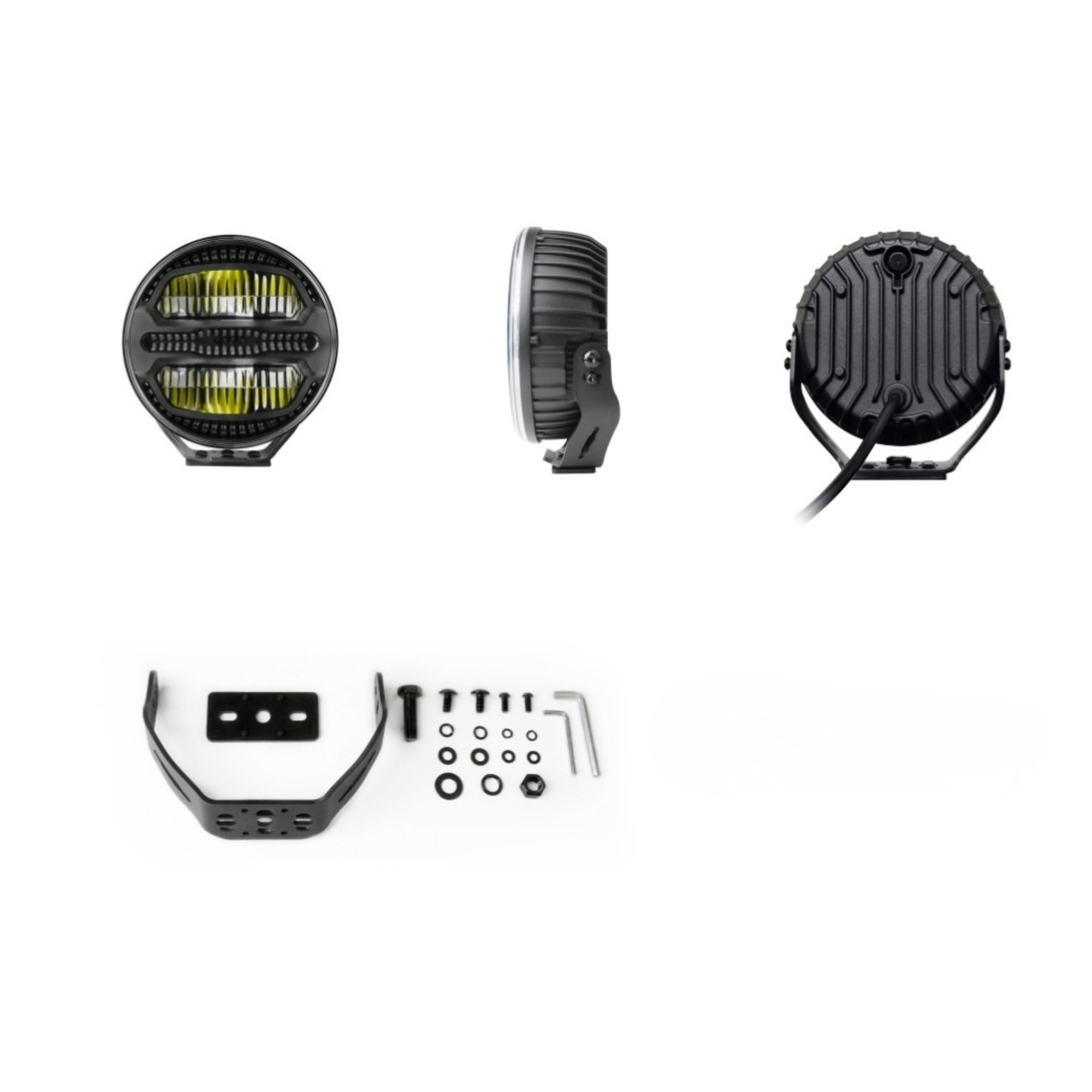 Foco LED Largo Alcance 7” Ultra Black 5500Lm 56W 1 lux-330m 10-30V