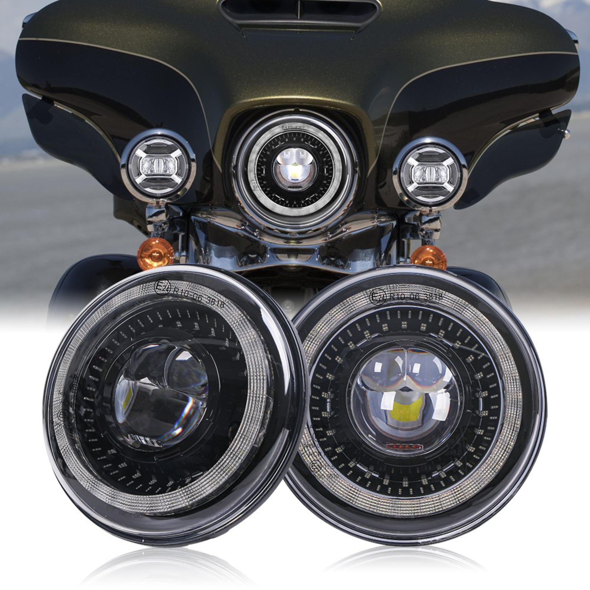 Faros LED 7” Homologados con DRL e Intermitente 7 Pulgadas