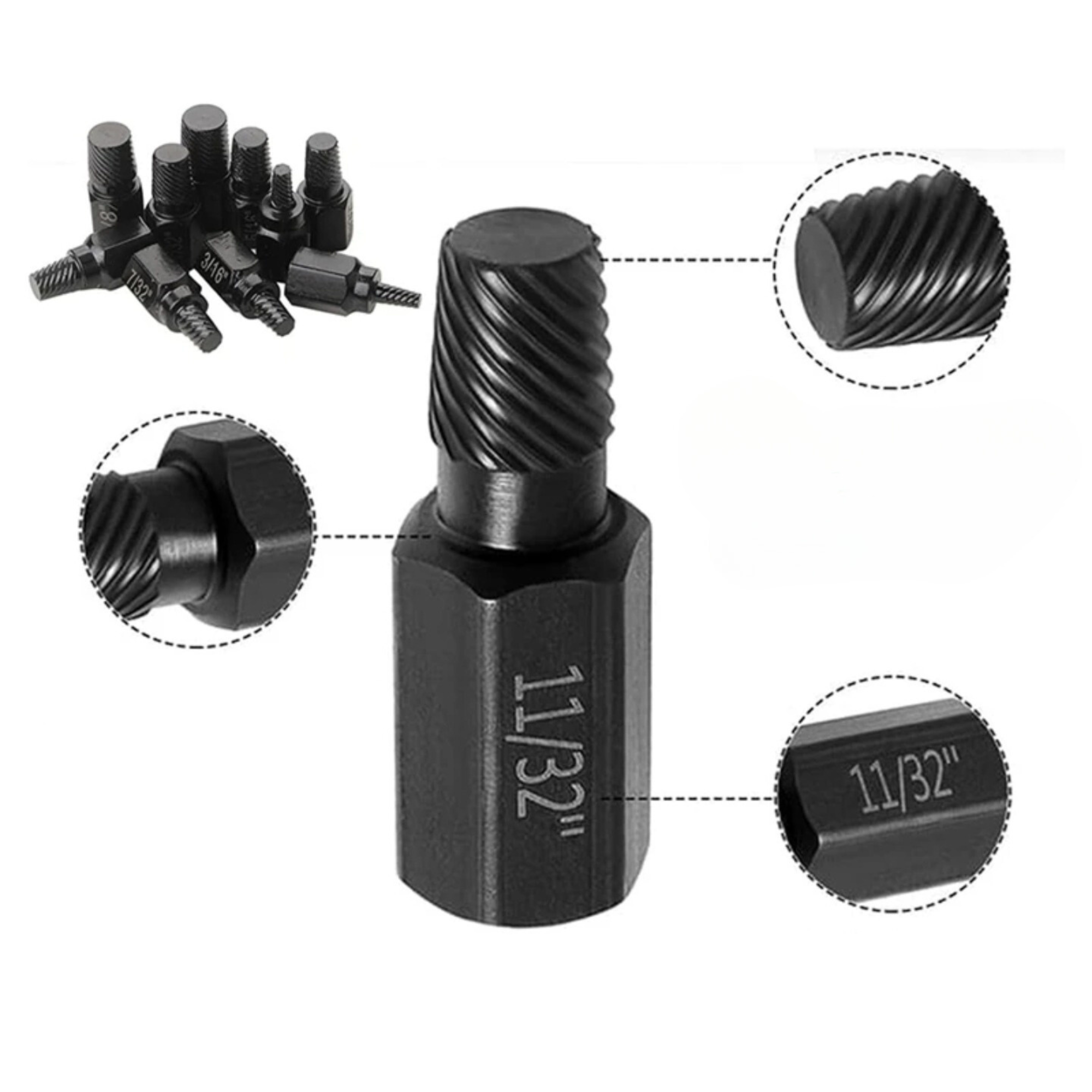 Extractor a Izquierdas para Tornillos Dañados - Kit de 25 Piezas - Extracción - 4