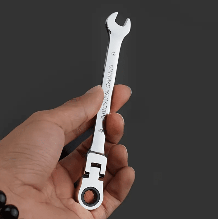 Juego profesional de 12 llaves fijas articuladas con carraca de 8-19 mm maletin - 2