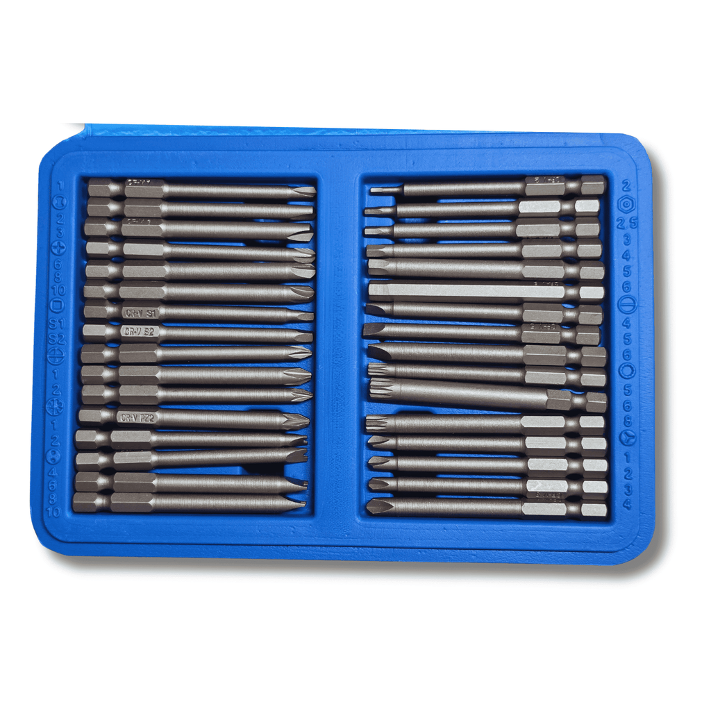 Juego de Puntas Largas 1/4” 50 Piezas Acero CRV Atornillador Eléctrico o Manual - 3