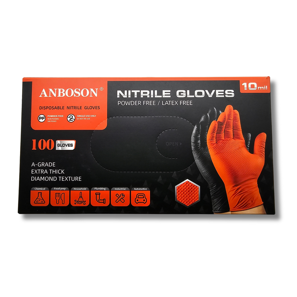 Caja de Guantes de Nitrilo Diamantados de alto agarre y resistencia 100 Unidades