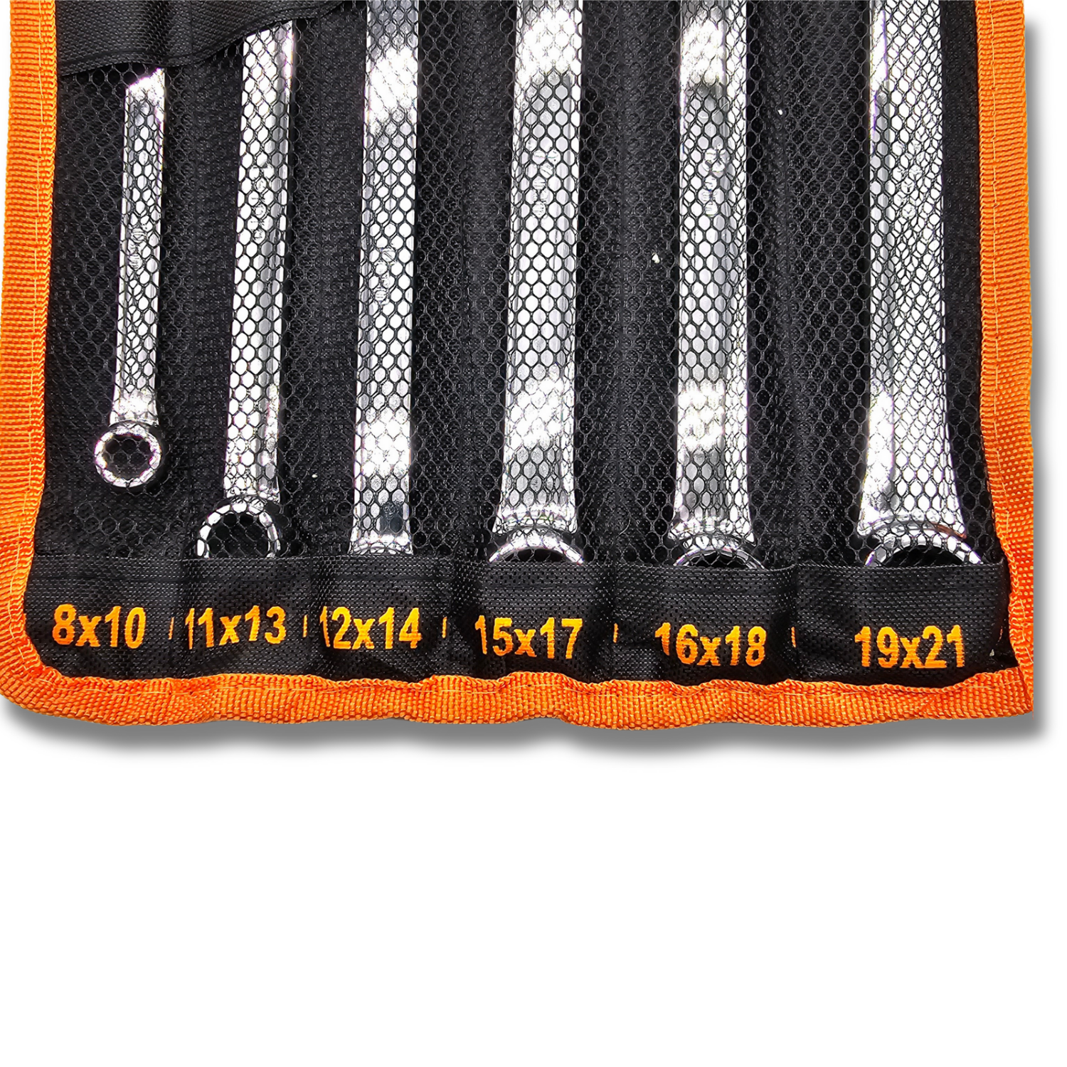 Juego de 6 Llaves Fijas Planas Largas 12 Caras (8-21mm) + Estuche almacenamiento - 4