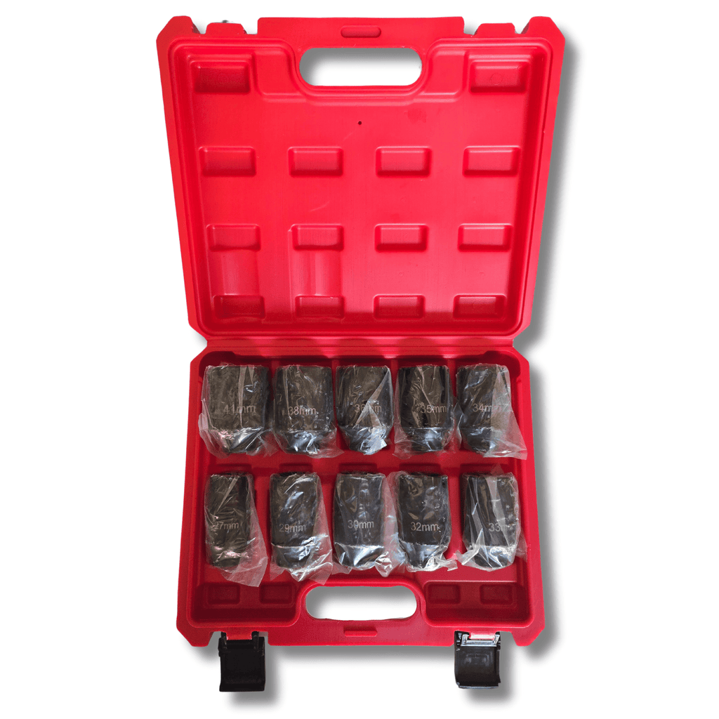 Juego de 10 Vasos de Impacto 1/2" de Gran Tamaño (27-41 mm)