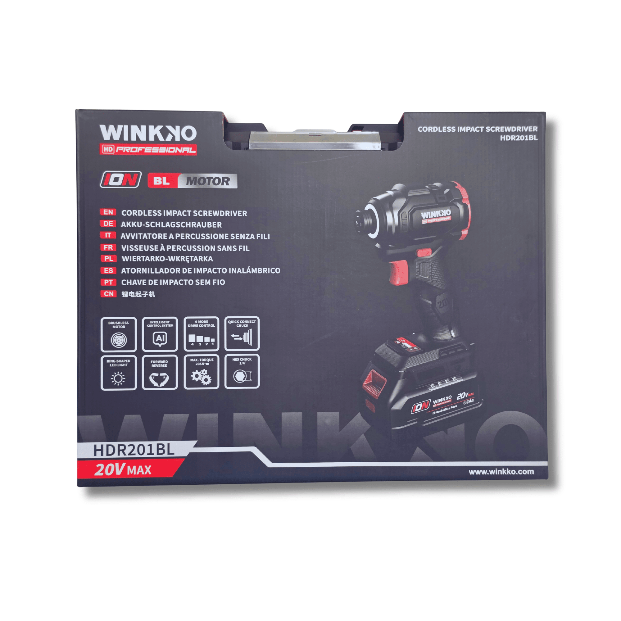 Atornillador de Impacto 1/4” Inalámbrico 20V 4.0Ah Brushless 235Nm con Luz LED - 7