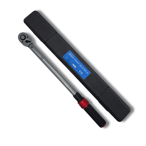 Llave Dinamométrica 1/2" 20–210 Nm Diseño Mejorado con Estuche y Certificado