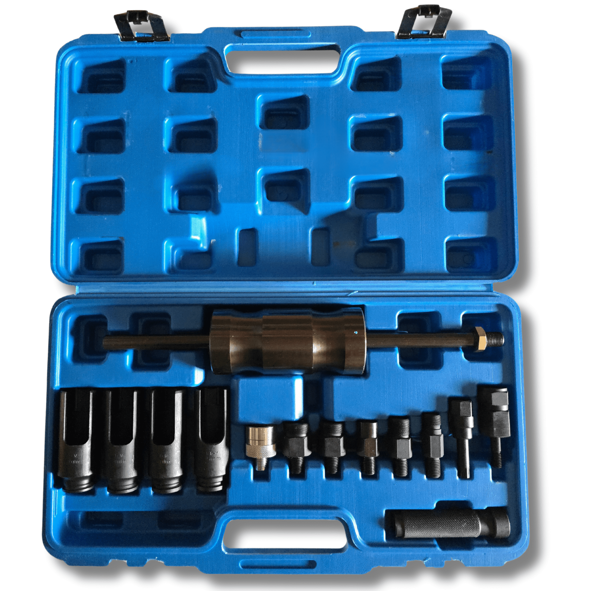 Extractor Inyectores Externos e Internos Diesel 14 Piezas, Martillo + accesorios