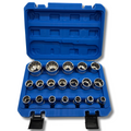 Juego completo de 19 Vasos 12 Caras 1/2" (8-32mm) + Maletín almacenaje
