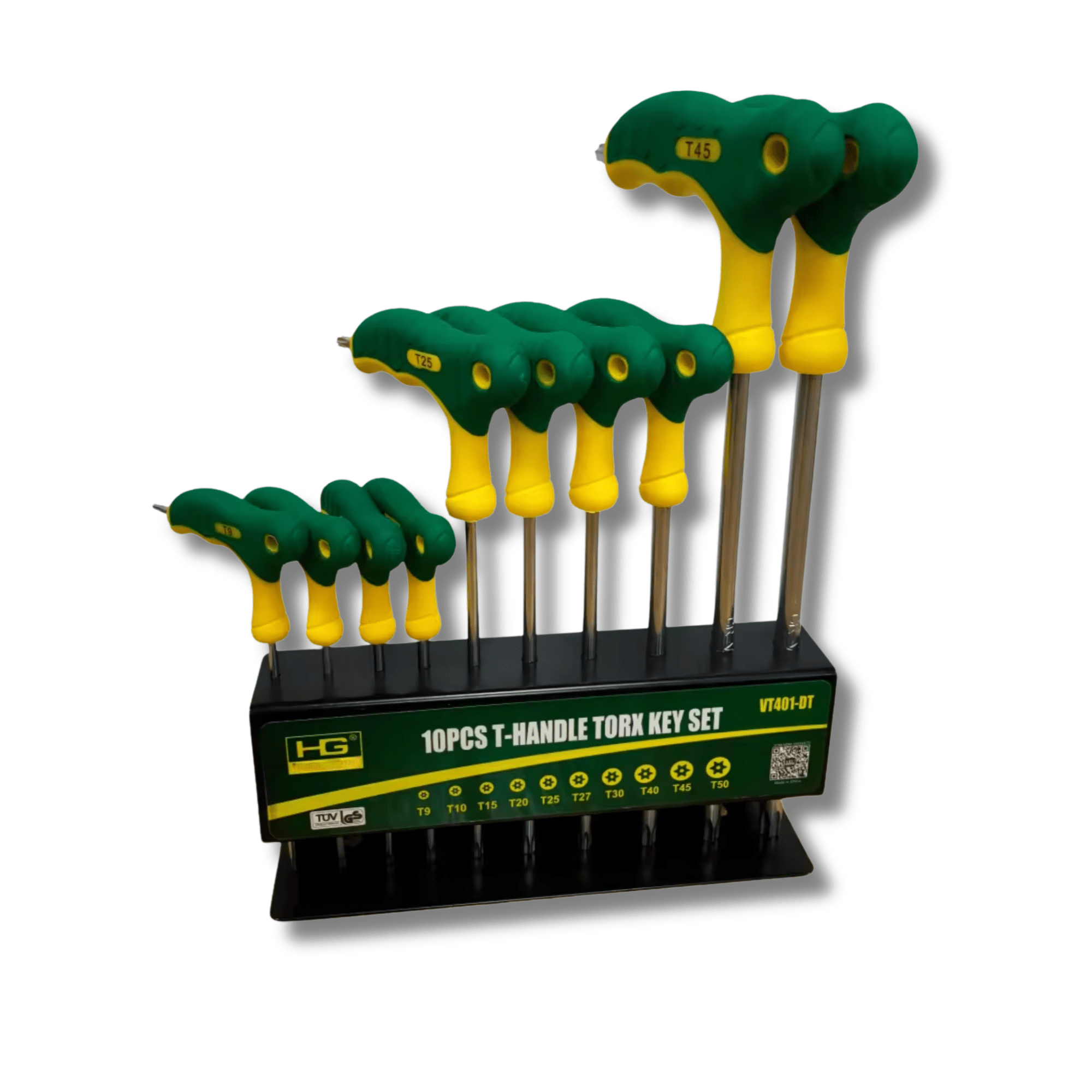 Juego llaves TORX en T con soporte 10 pcs T9 T10 T15 T20 T25 T27 T30 T40 T45 T50
