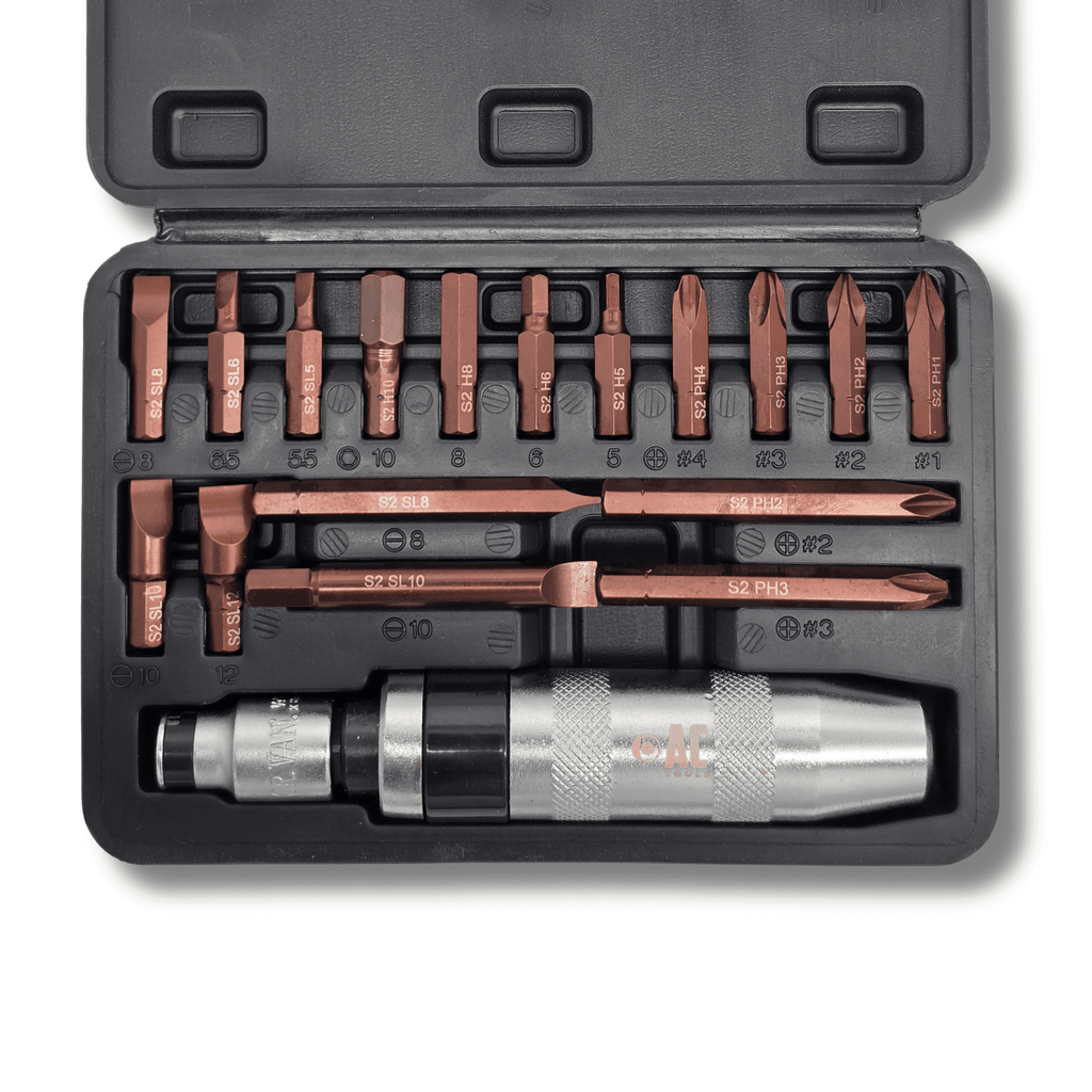 Destornillador de Impacto Reversible 18P Puntas Philips Planas Allen Destorgolpe - 2