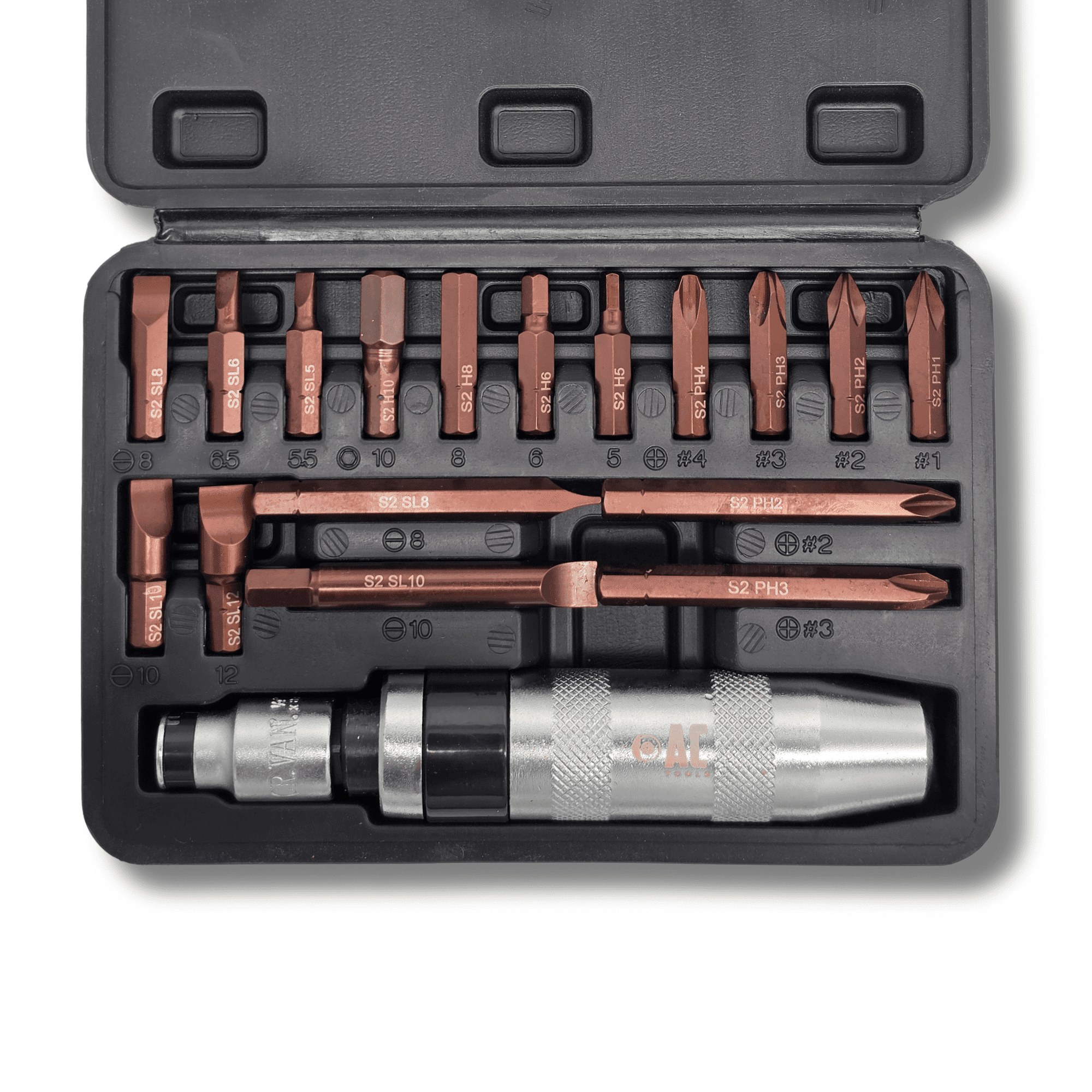 Destornillador de Impacto Reversible 18P Puntas Philips Planas Allen Destorgolpe - 2