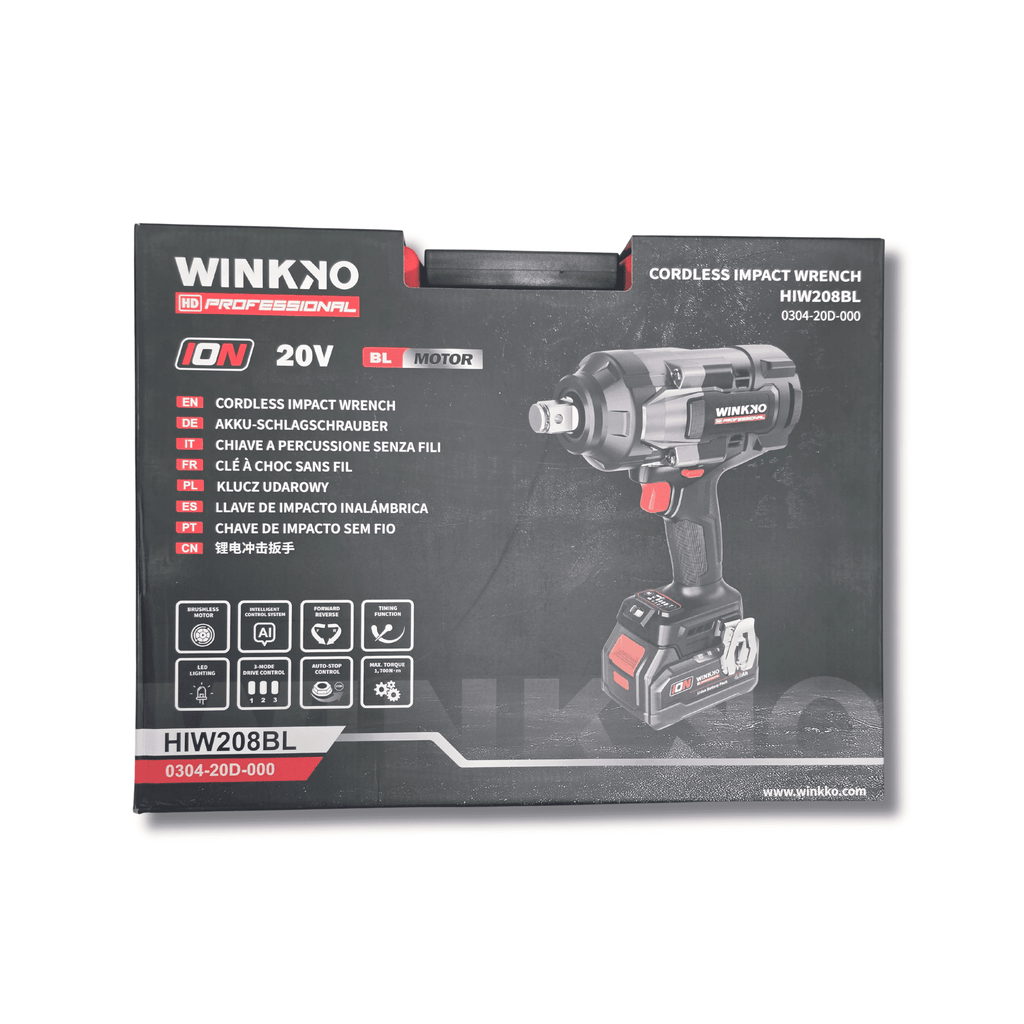 Pistola de Impacto Profesional 1/2” 20V 4.0Ah Brushless 1700Nm con 2 Baterías - 7
