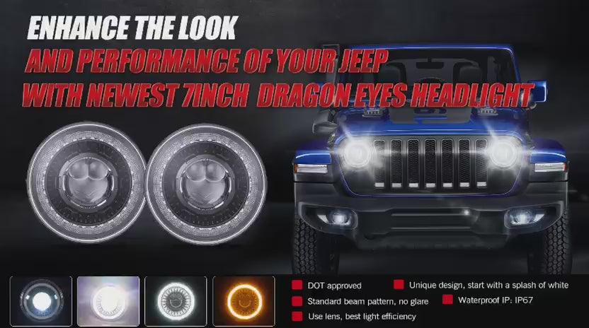 Faros LED 7” Homologados con DRL e Intermitente 7 Pulgadas